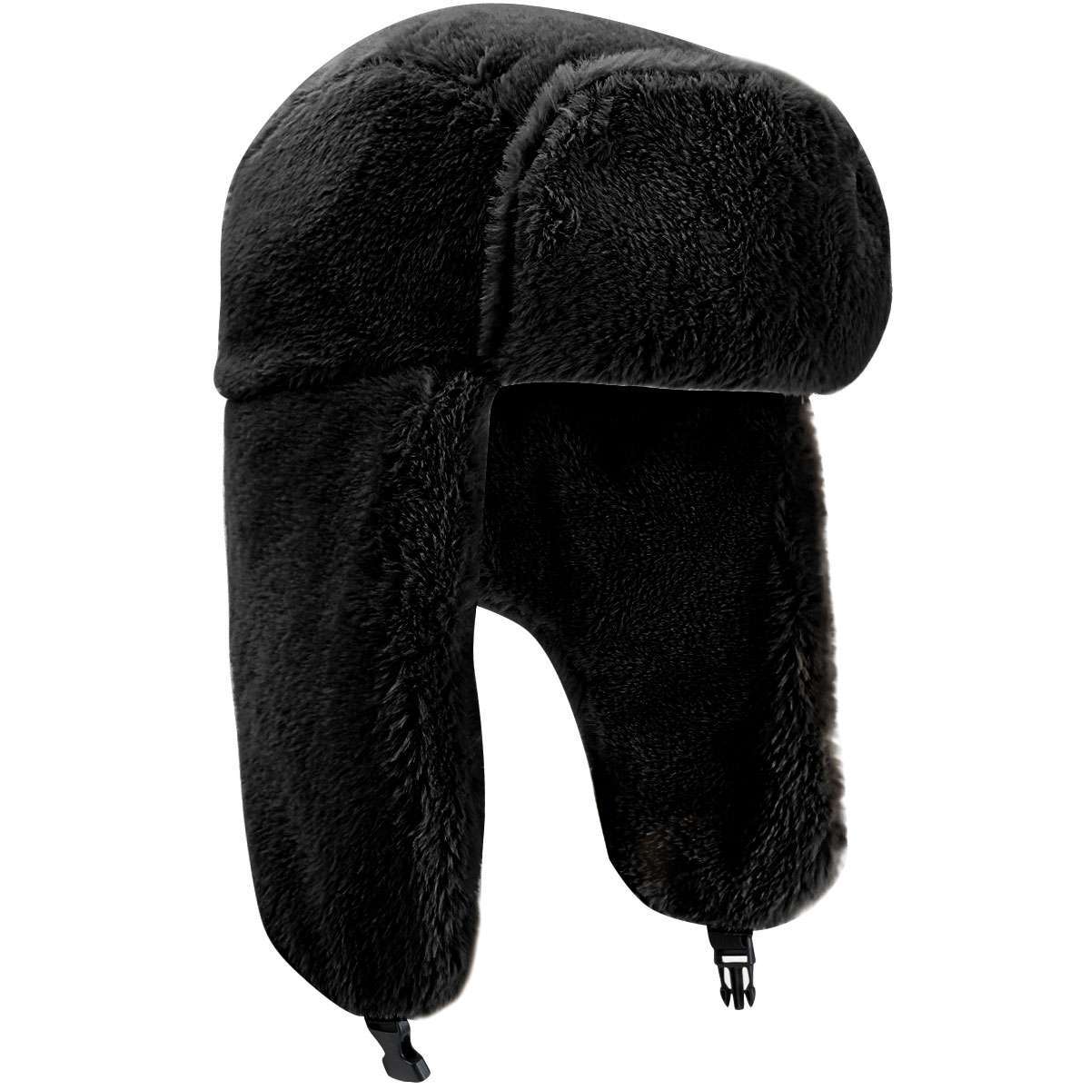 Women Mens Winter Aviator Trapper Hat Cap Ushanka Russian Cossack Faux Fur Plush