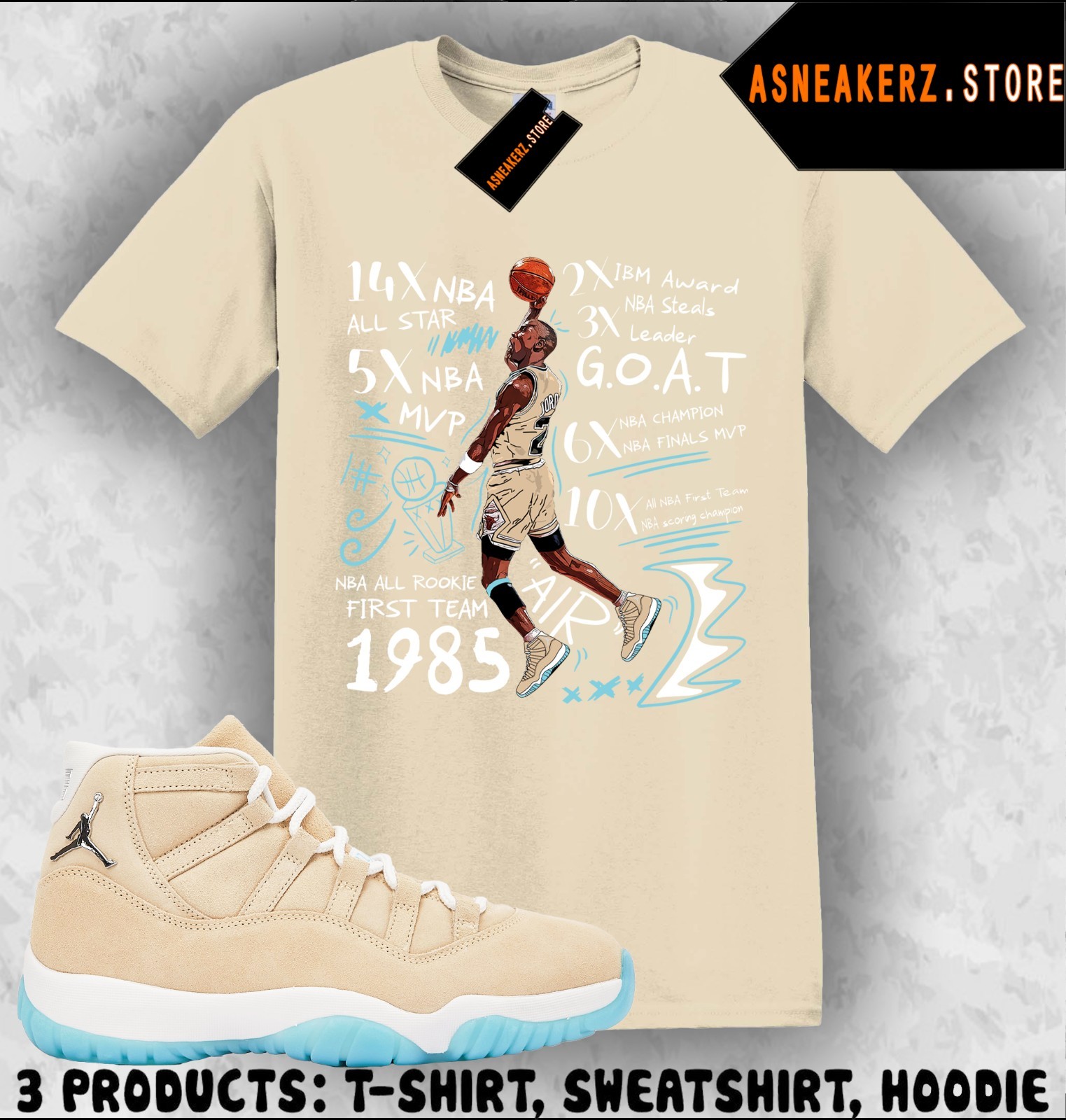 Shirt To Match AJ 11 H-Town Houston Sneaker Matching Tee MJ 23 Accolades T-Shirt