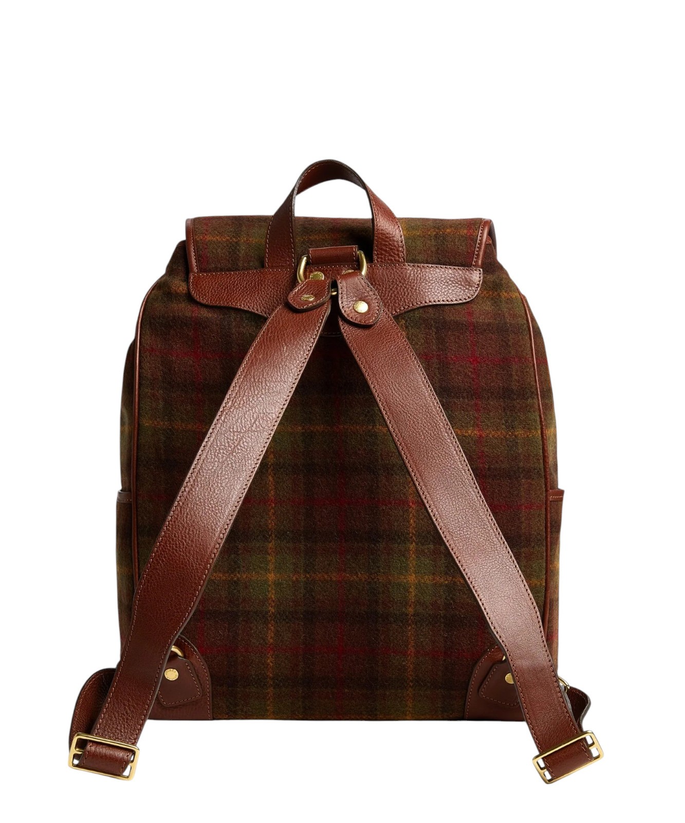 Men’s Ghurka Chestnut Plaid Wool Leather Blazer No. 278 Backpack New $1495