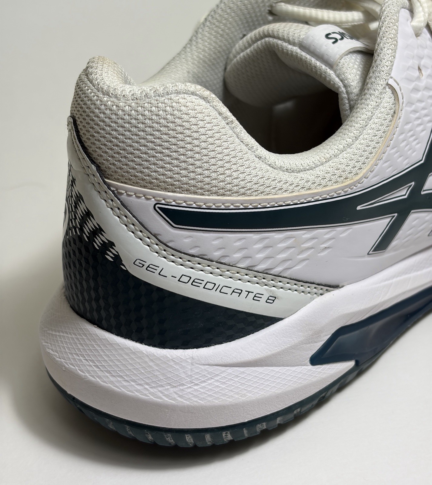 ASICS Gel-Dedicate 8 Men’s Size 8 White/Mako Blue Tennis Shoes