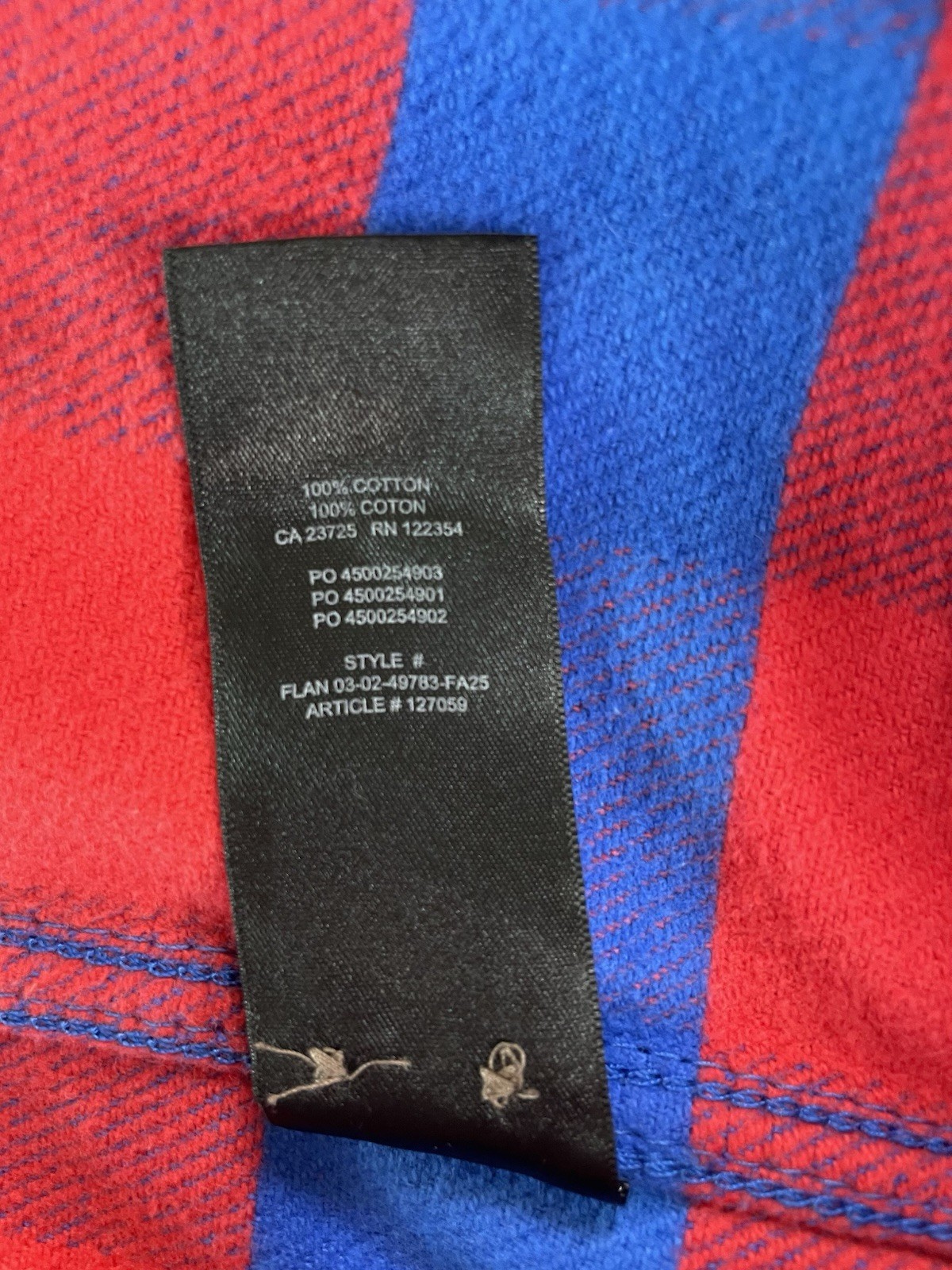 Aritzia TNA Radcliff Flannel Shirt Oversized Red Blue Buffalo Check M