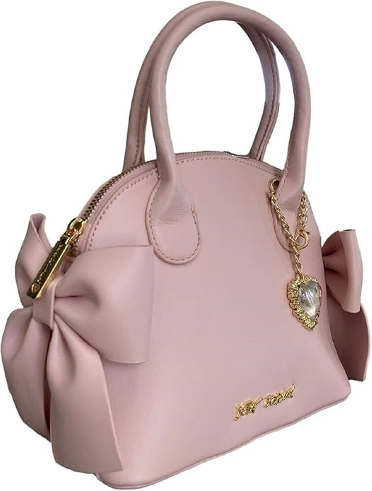 Betsey Johnson XO Holly MINI Pink Satchel Double Sided Bow W/Pendant Crossbody