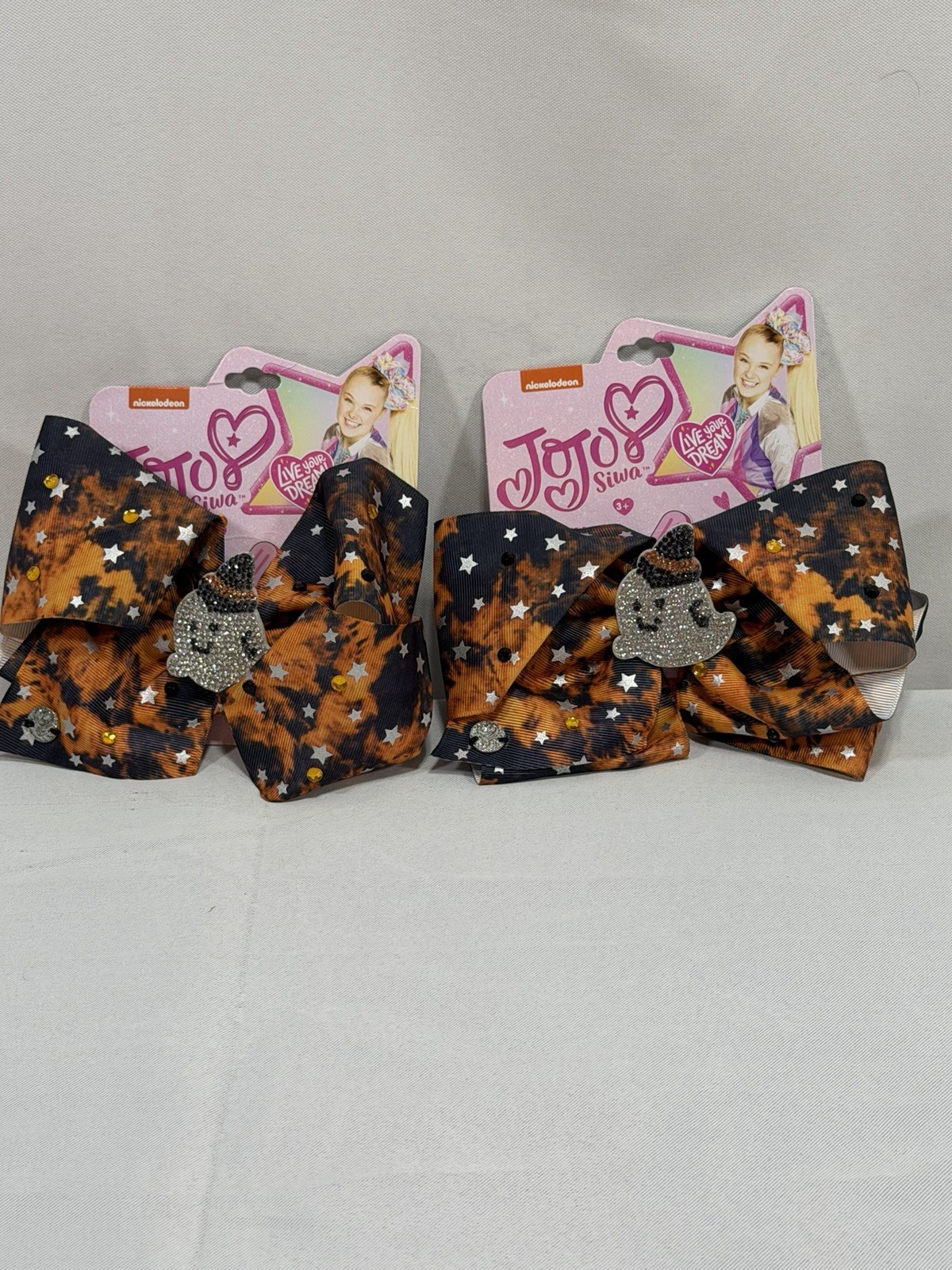 Jojo siwa bows Halloween Sparkle Ghost Orange Lot Of 2