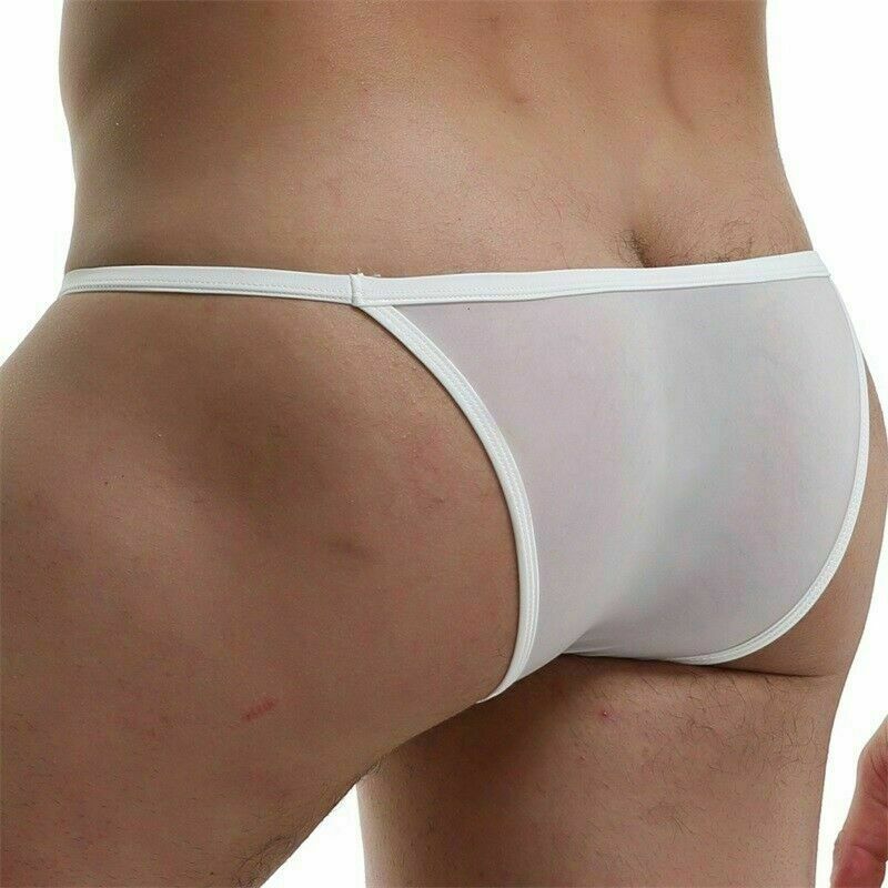 Men’s Sexy Briefs G string Tanga Underwear Translucent Low Rise Panties Knickers