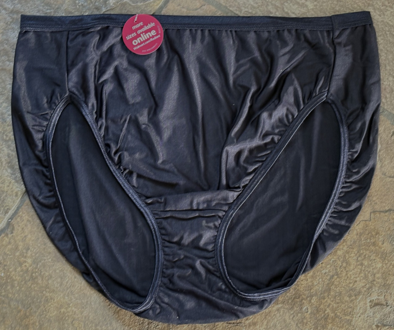 Vanity Fair Large BLACK Silky RADIANT COLLECTION Hi Cut Panties #13112 NWT