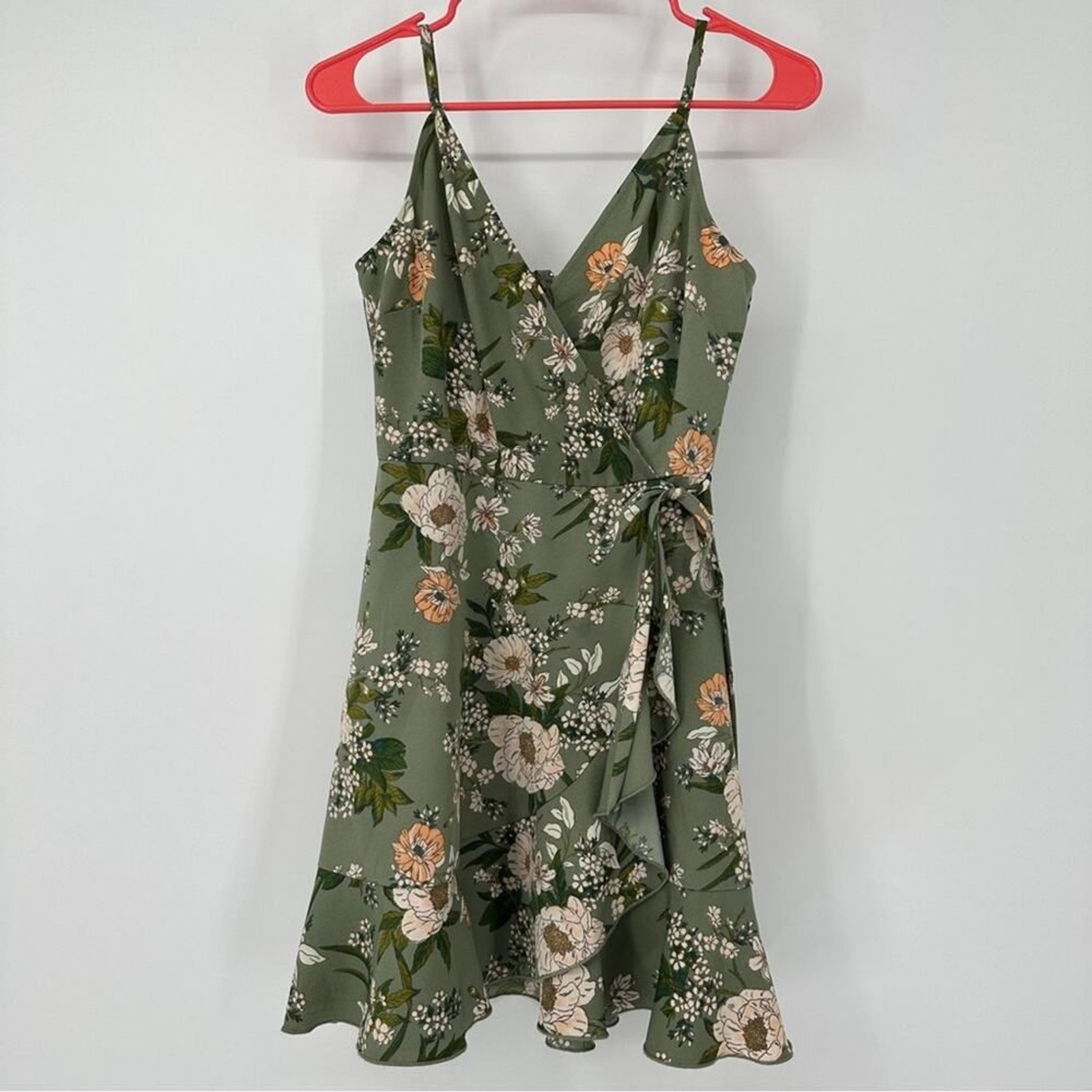 Romantic Speechless Floral Mini Green Dress – Women’s XS