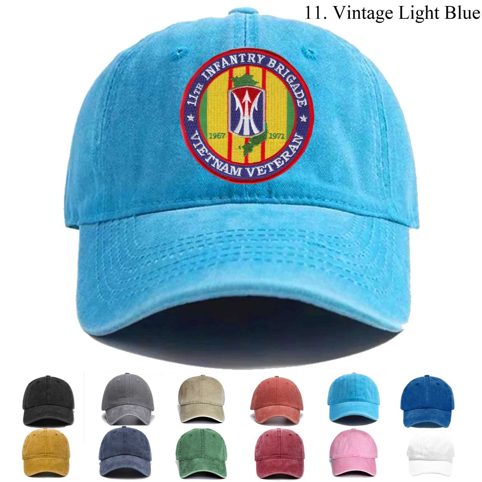 Embroidered Hat 11th Infantry Brigade Vietnam Veteran, Veteran Cap, Gift Idea