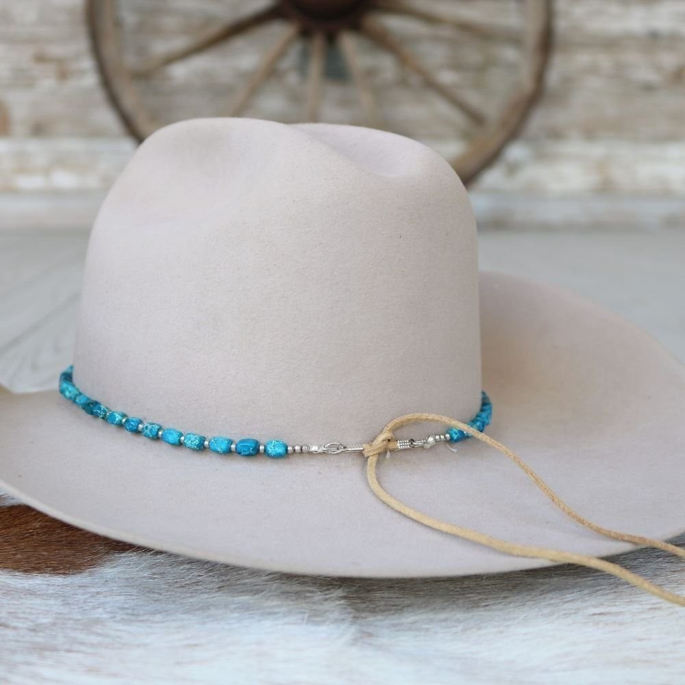 Chunky Deep Blue Stone Hat Band – Rio