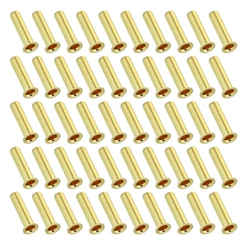 50pcs 1/4″ Tube ID Brass Compression Fitting, 4mm Tube OD Brass 1/8 Inch