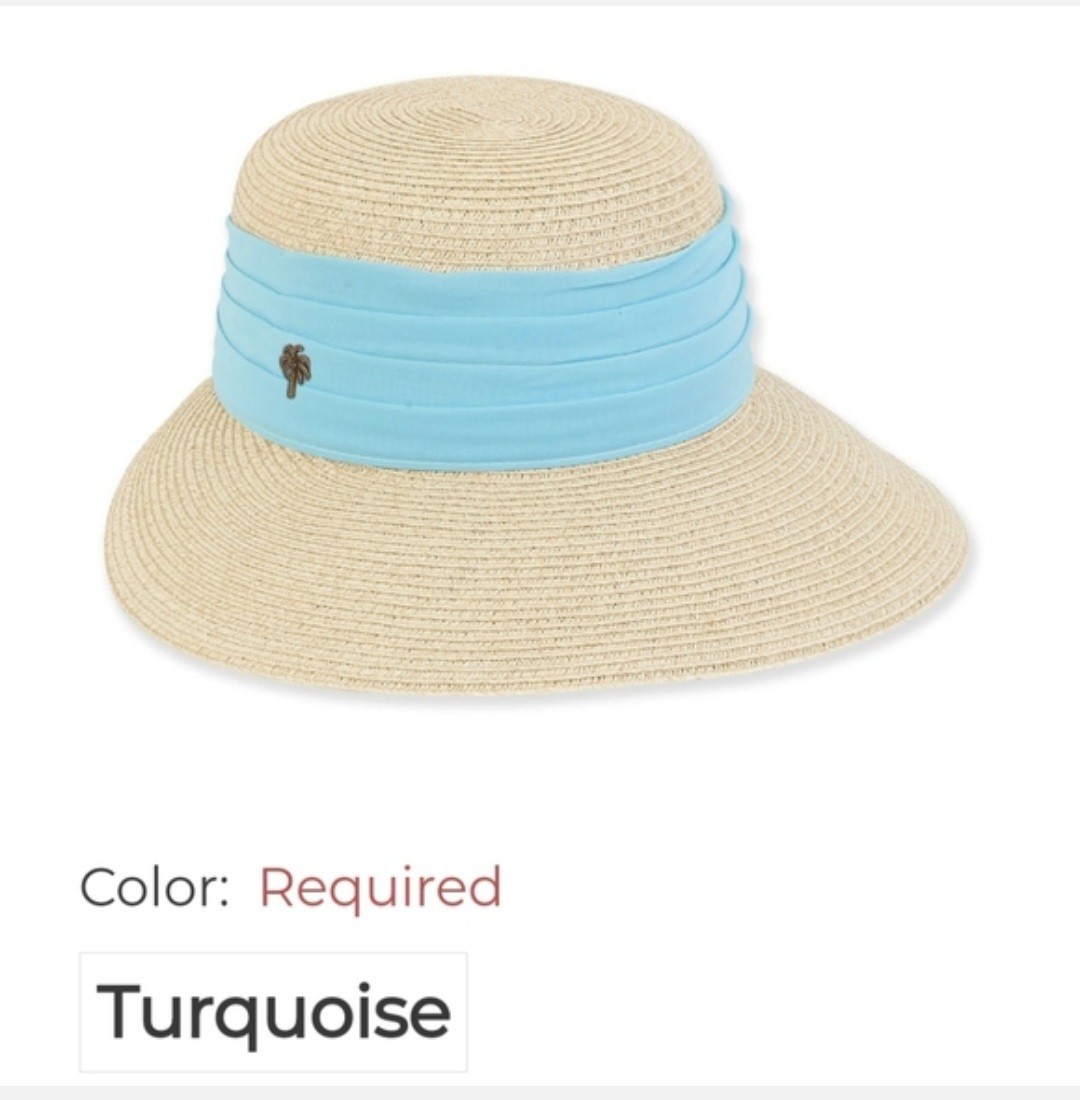Sun N’ Sand Paper Braid Straw Chiffon Visor Hat UPF 50+ NWT RETIRED 1 Left!