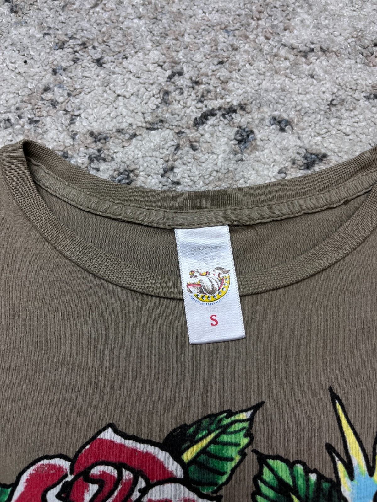 2000s ED HARDY BY CHRISTIAN AUDIGIER SKULL ROSES Y2K LONG TEE