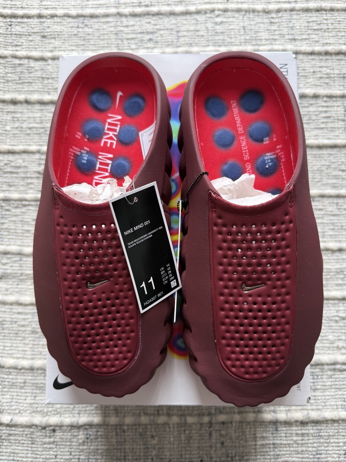 NIKE MIND 001 SLIDE TEAM RED Men US11 ✅AUTHENTIC ✅NEW ✅EXPRESS SHIPPING