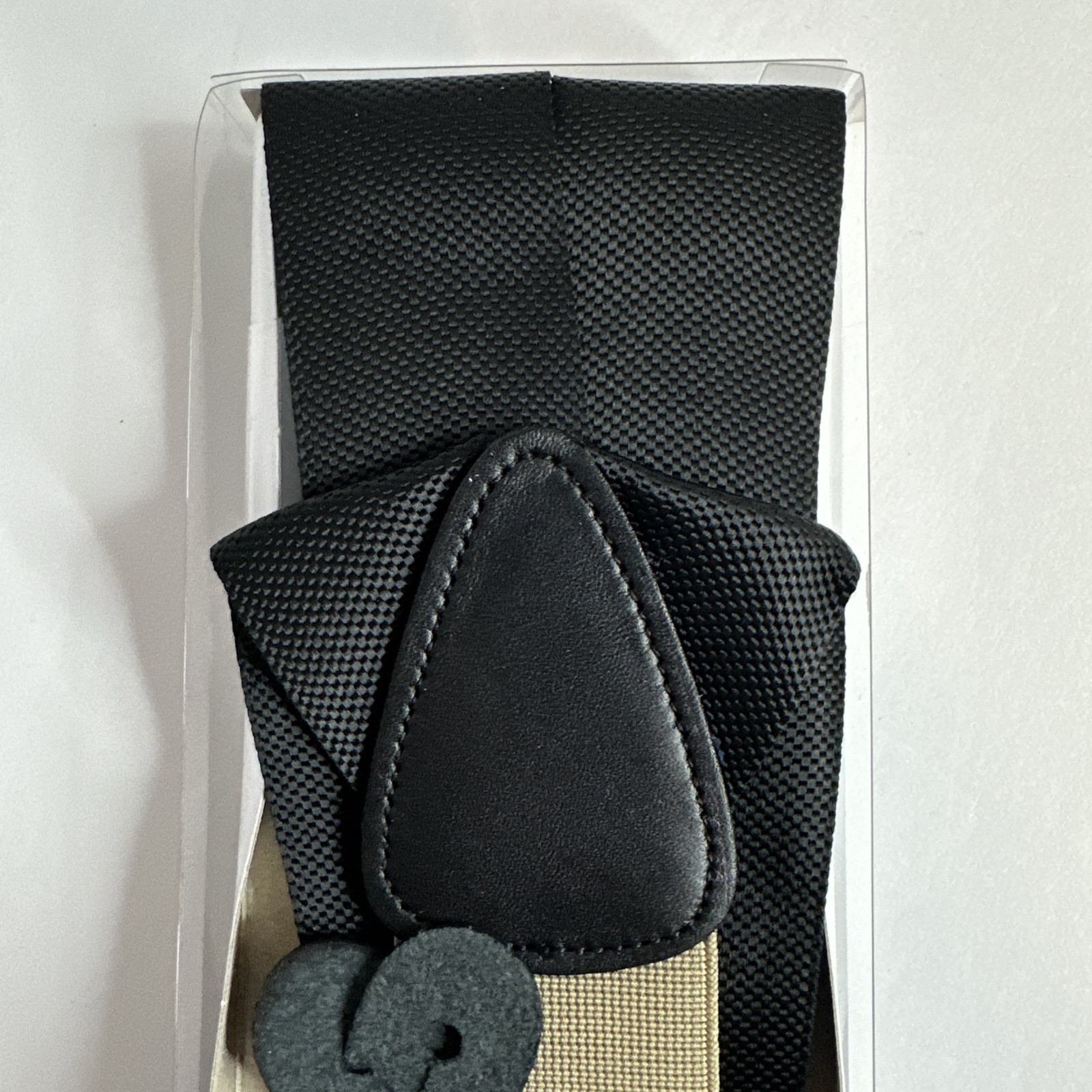 Brooks Brothers Suspenders – Black – Leather **NEW**