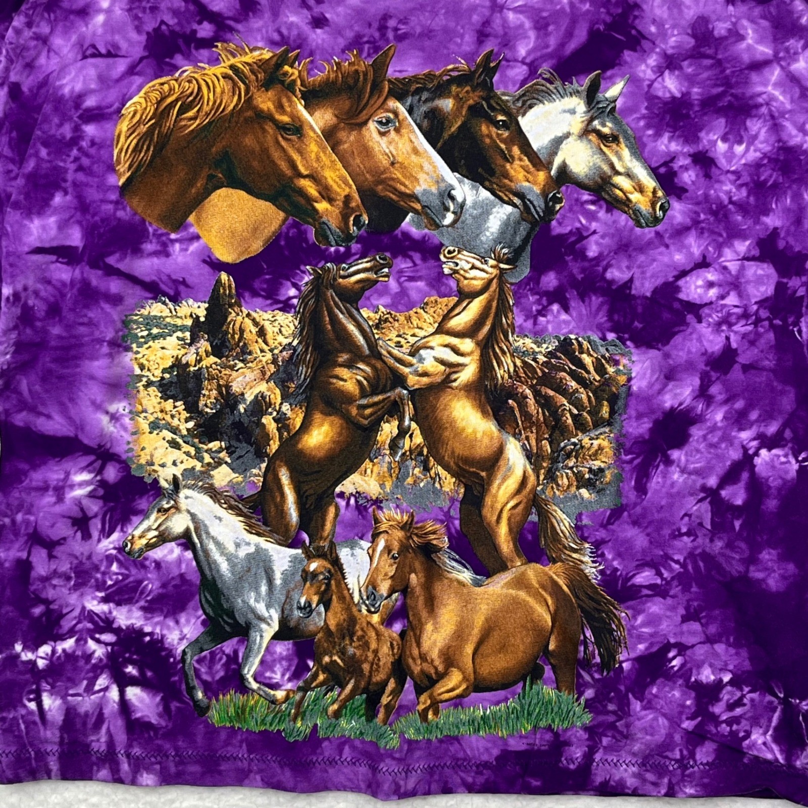 The Mountain Horse Graphic Tie Dye T-Shirt Purple Nature Tee Mens XL