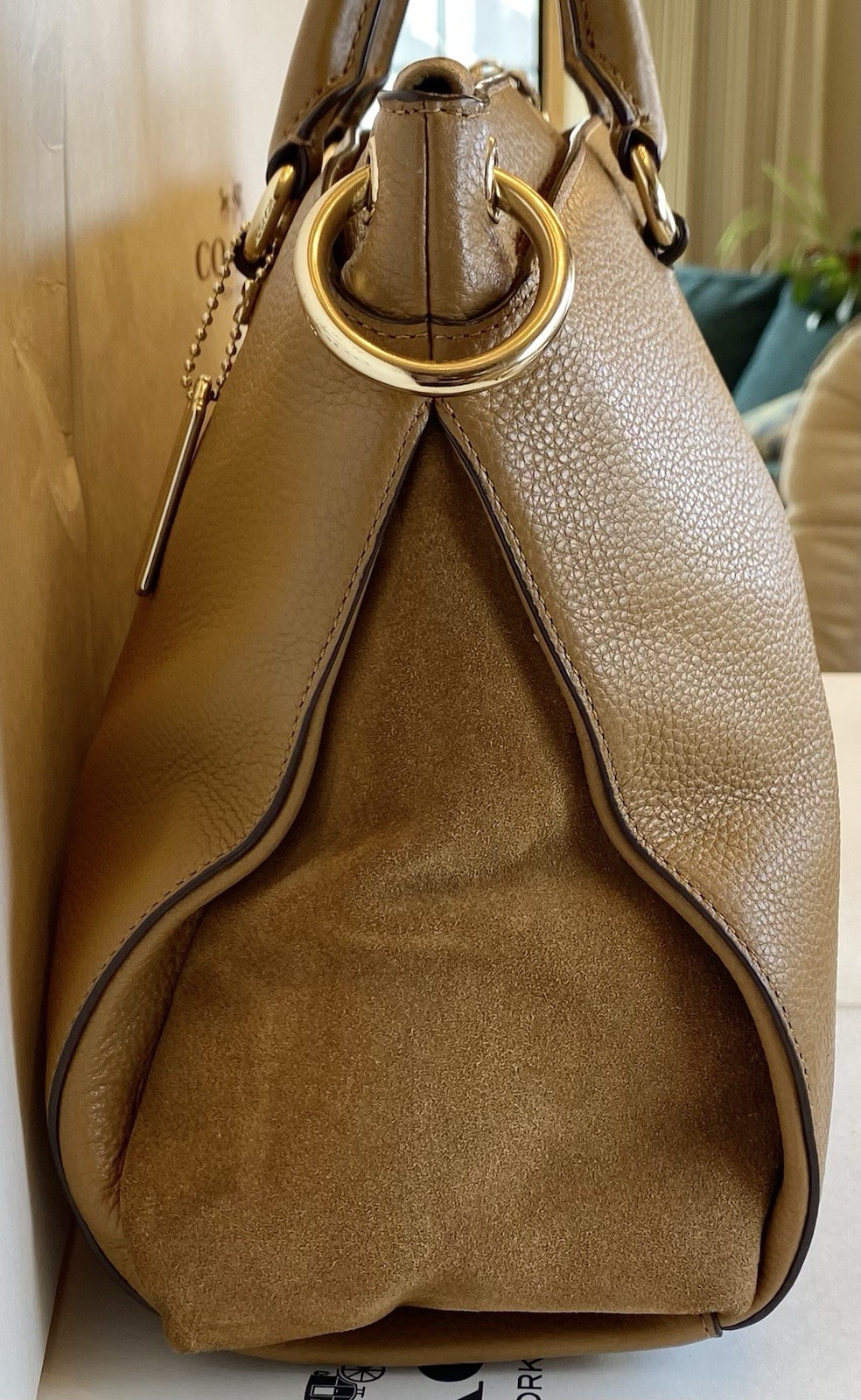 Coach F76640 Mia Convertible Satchel In Mixed Leathers Saddle