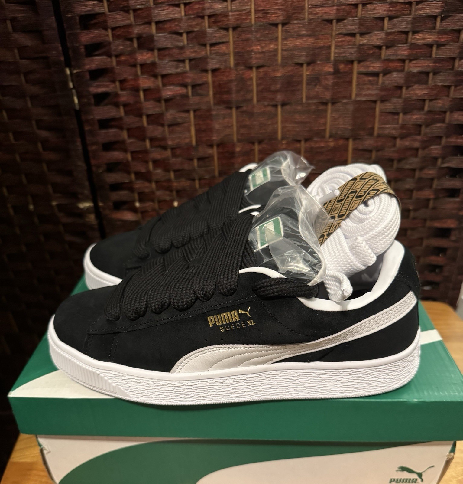 PUMA Suede XL Black/White-Men’s Size 8.5
