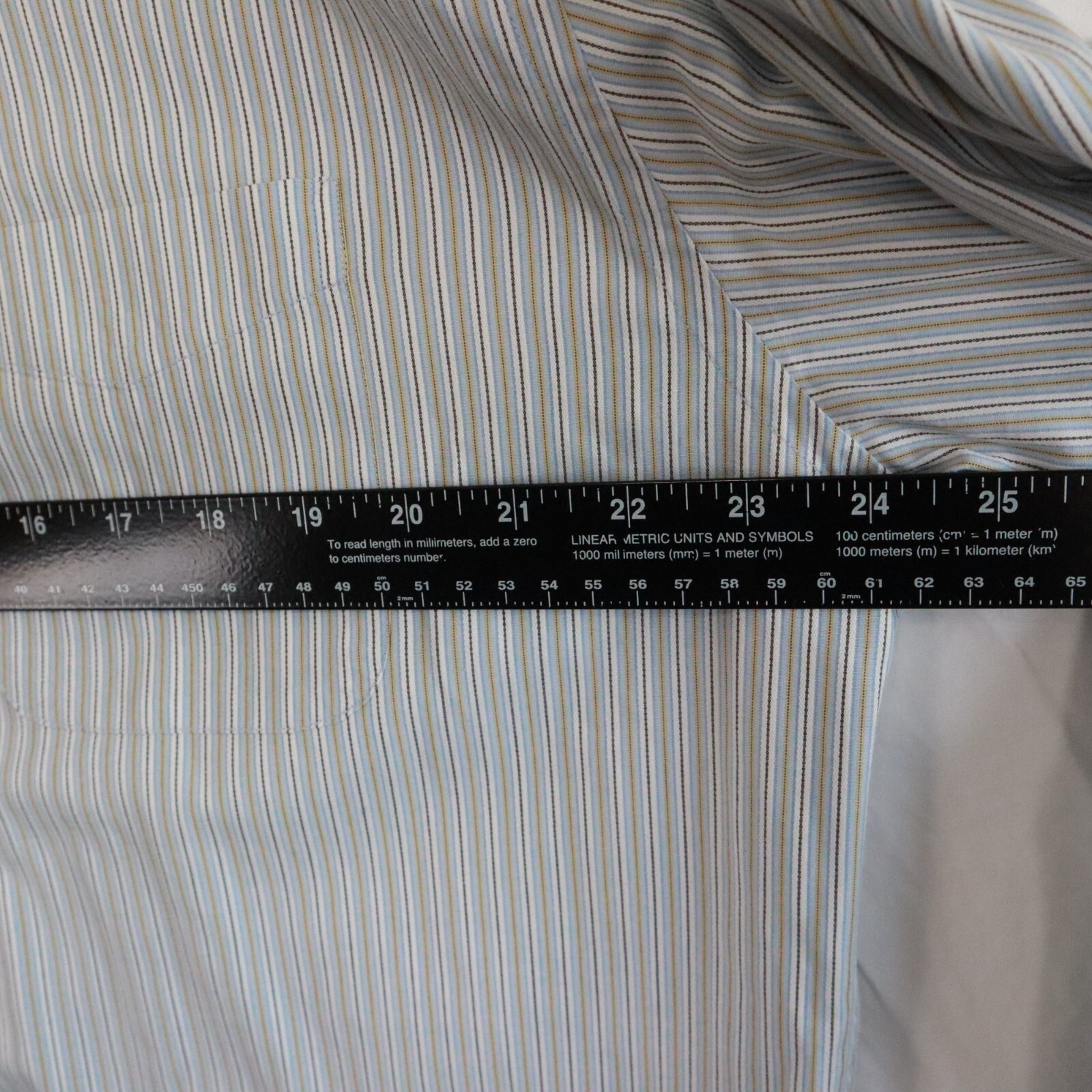 Harold Powell Shirt Mens 16 34/35 Nanotex Fabric Button Up Striped Long Sleeve