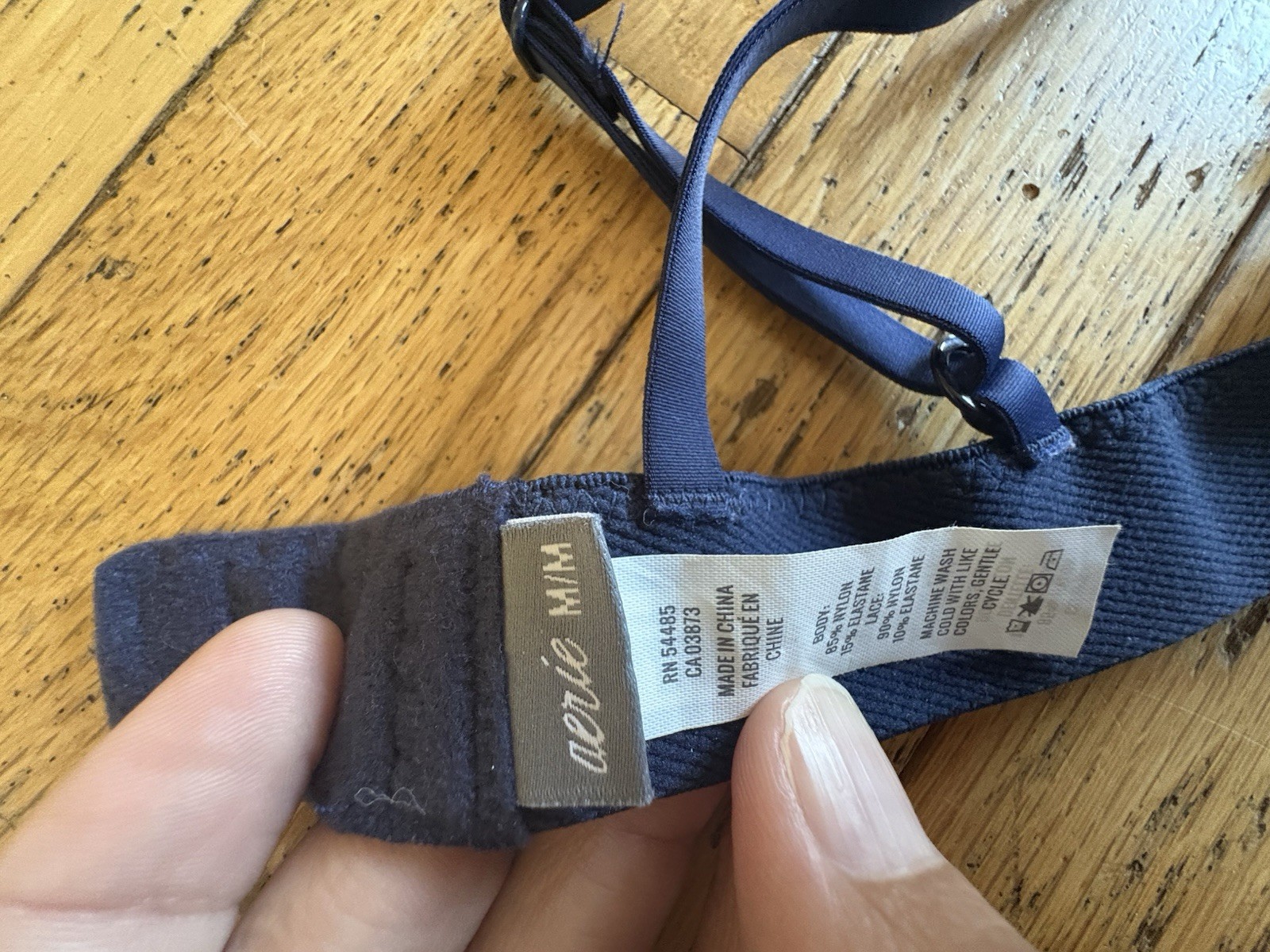 Aerie M Blue Leopard Animal Print Lace Wireless Bralette