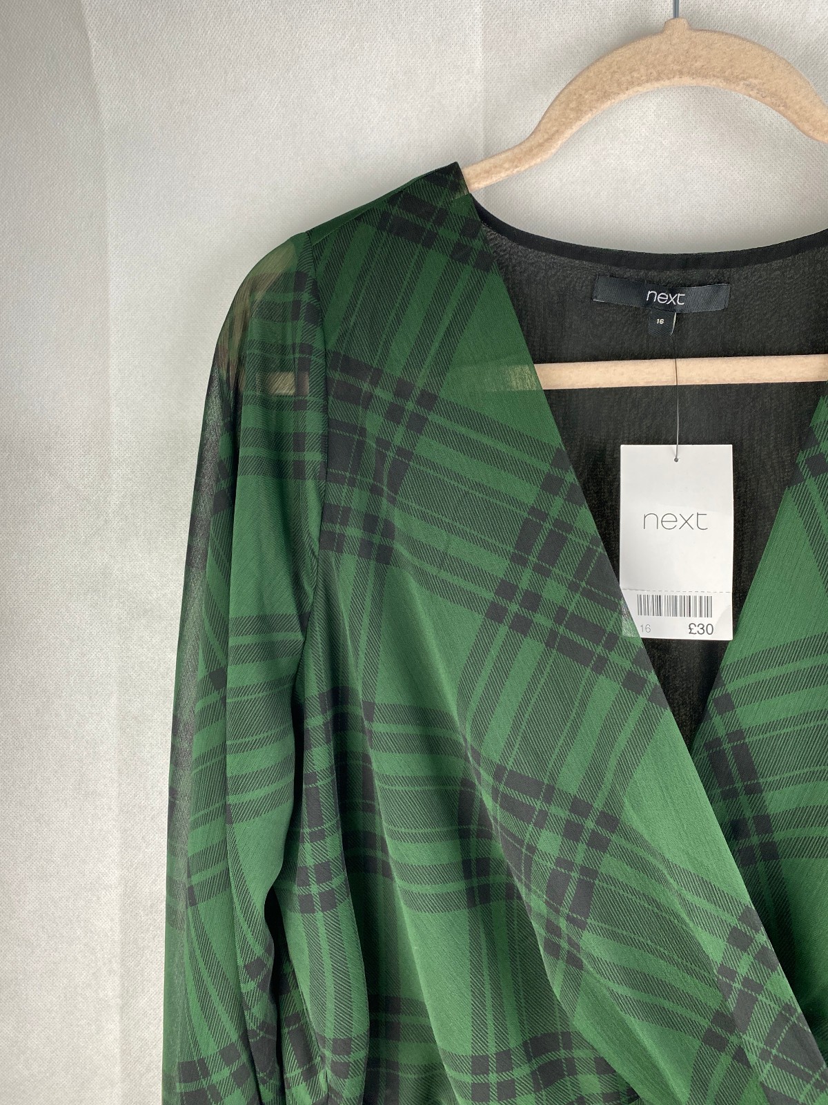 Next Blouse UK 16 Dark Green Long Sleeve Office Work