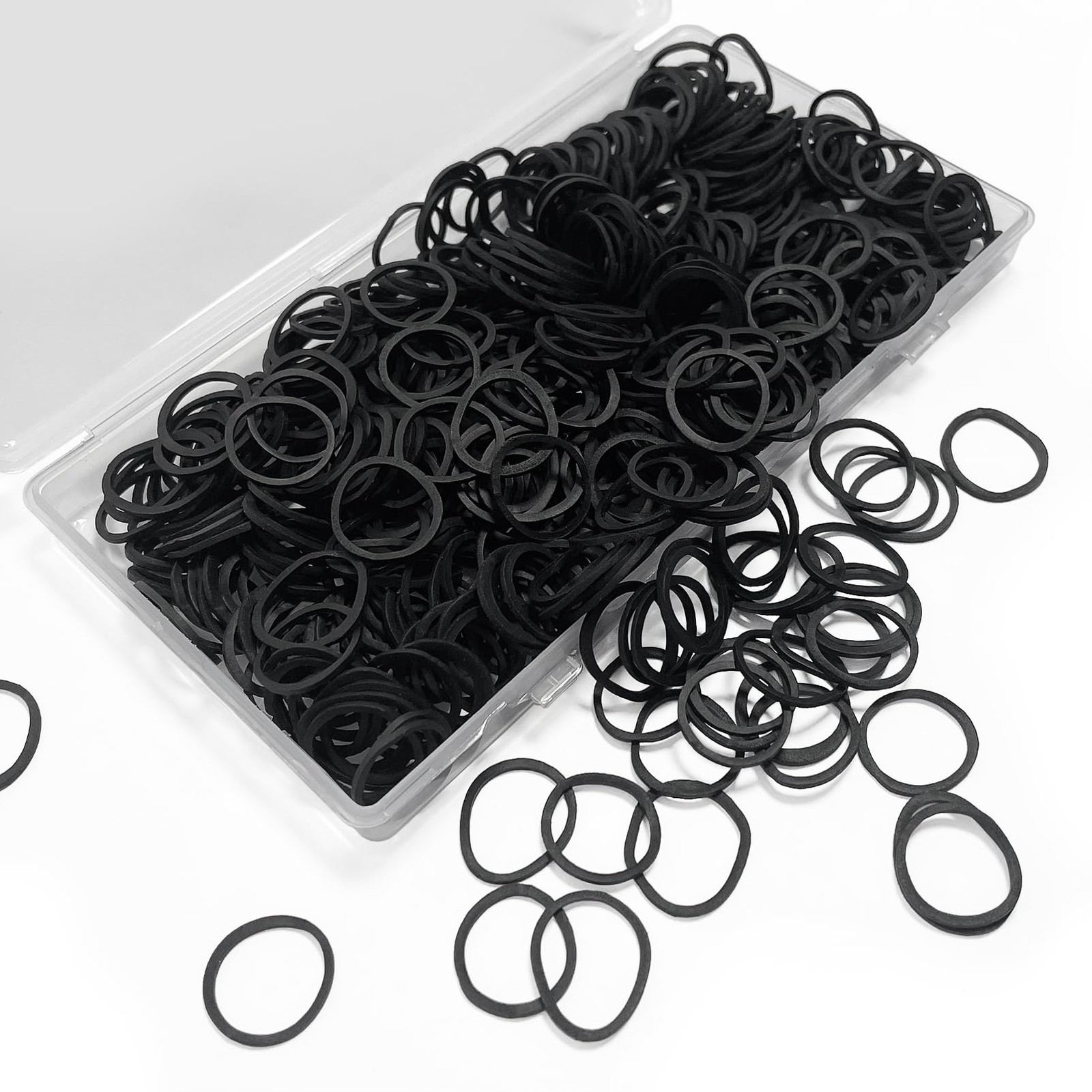 black Elastic Hair Bands，BEBEEPOO 500pcs Mini Rubber Bands