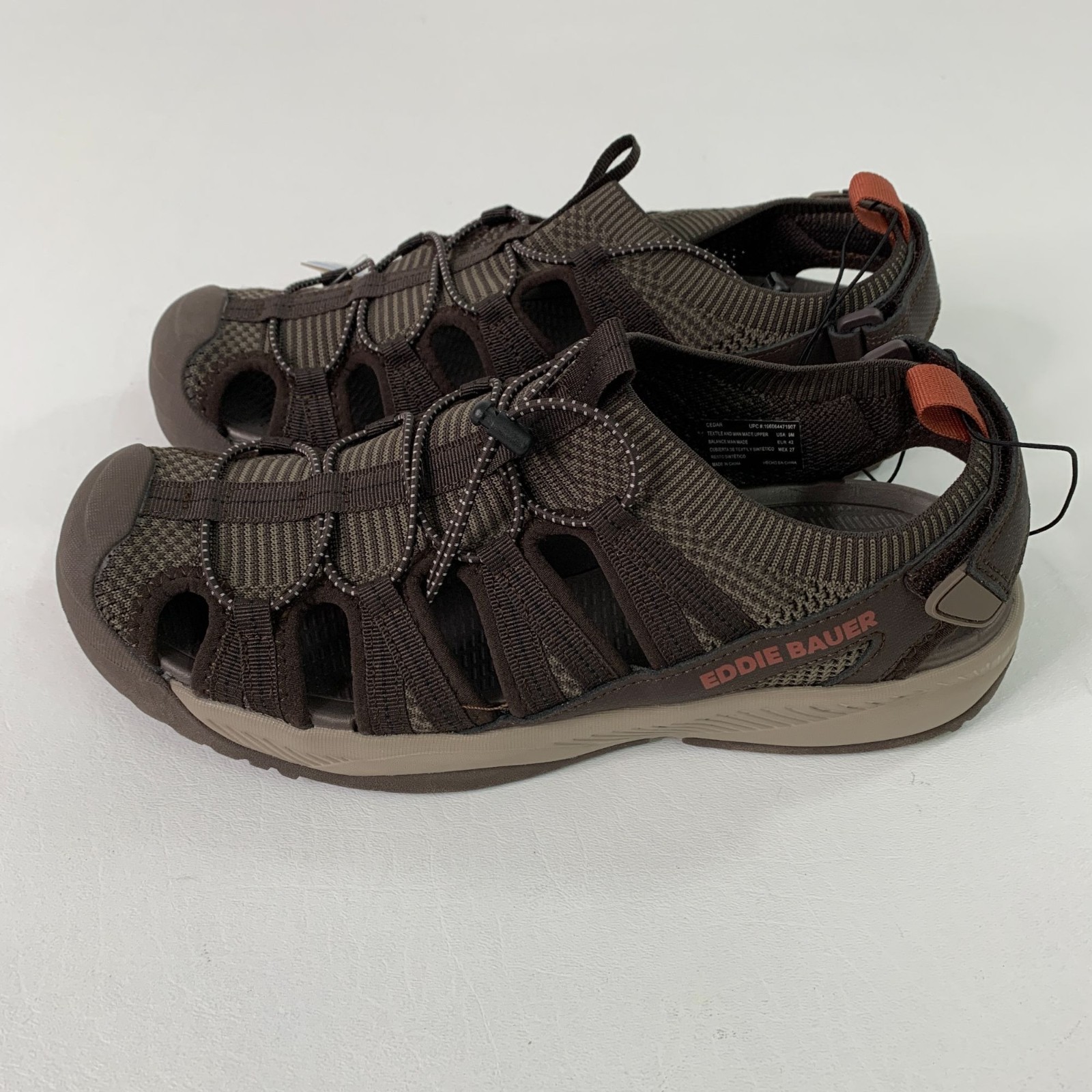 Eddie Bauer Men’s Shoes 9 Fisherman Water Sandals Brown 9M NEW