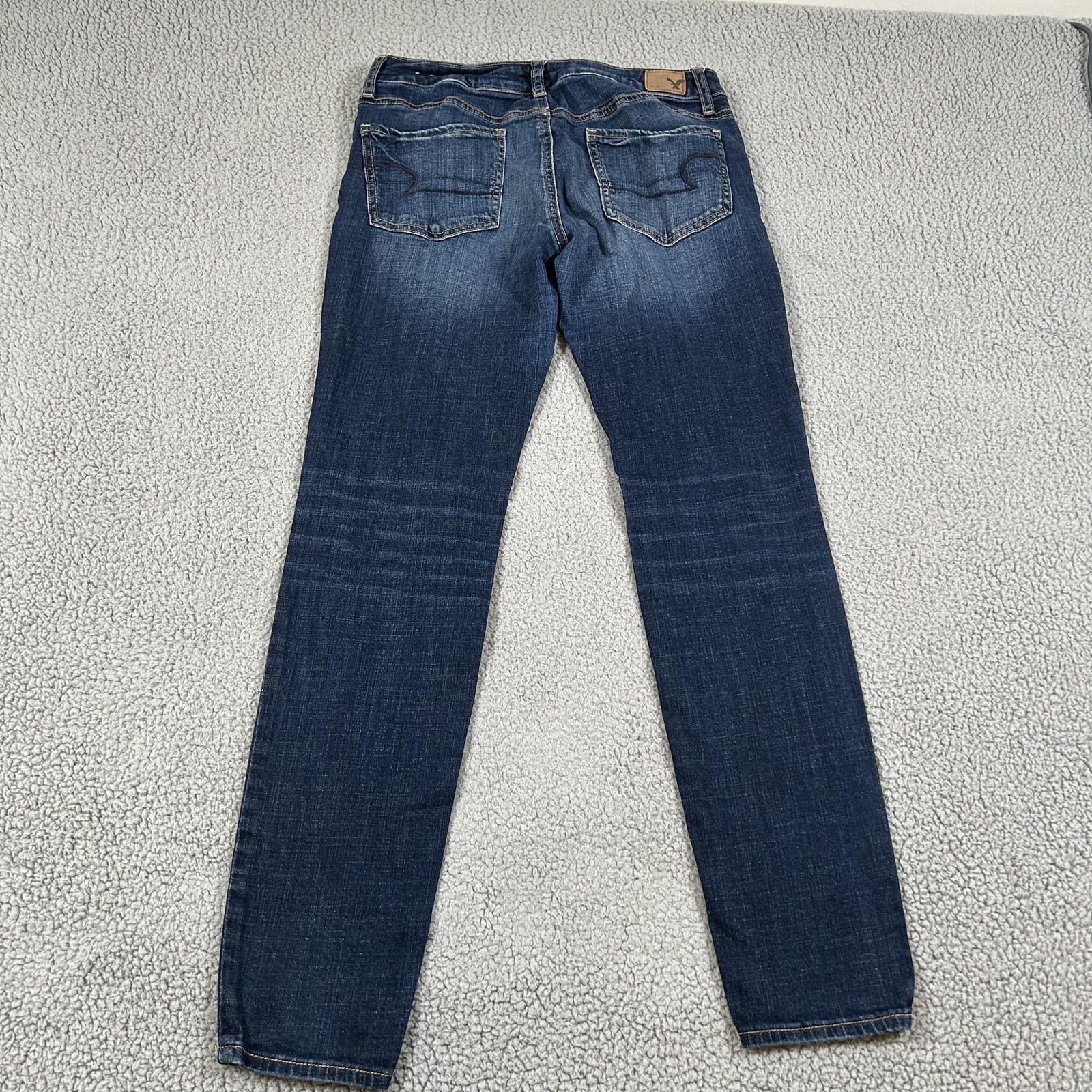 American Eagle Jegging Jeans Womens 6 Blue Mid Rise Super Stretch Denim Pants