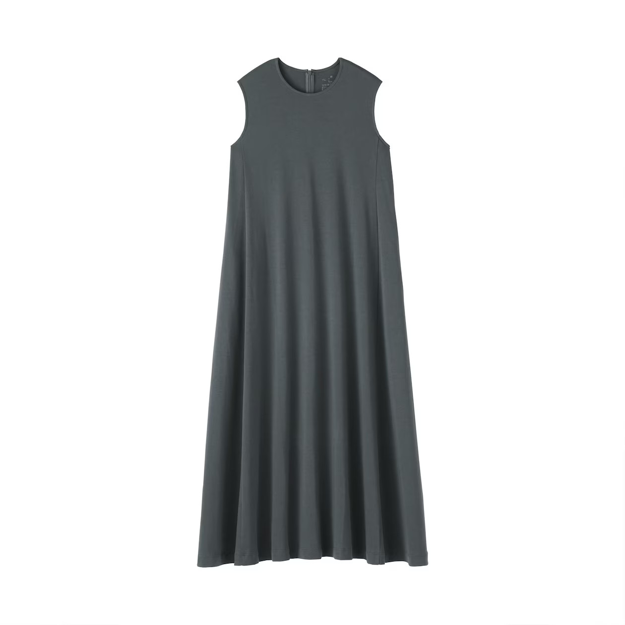 MUJI Womens 100% Organic Cotton Cool Touch Sleeveless Dress Charcoal Gray FedEx