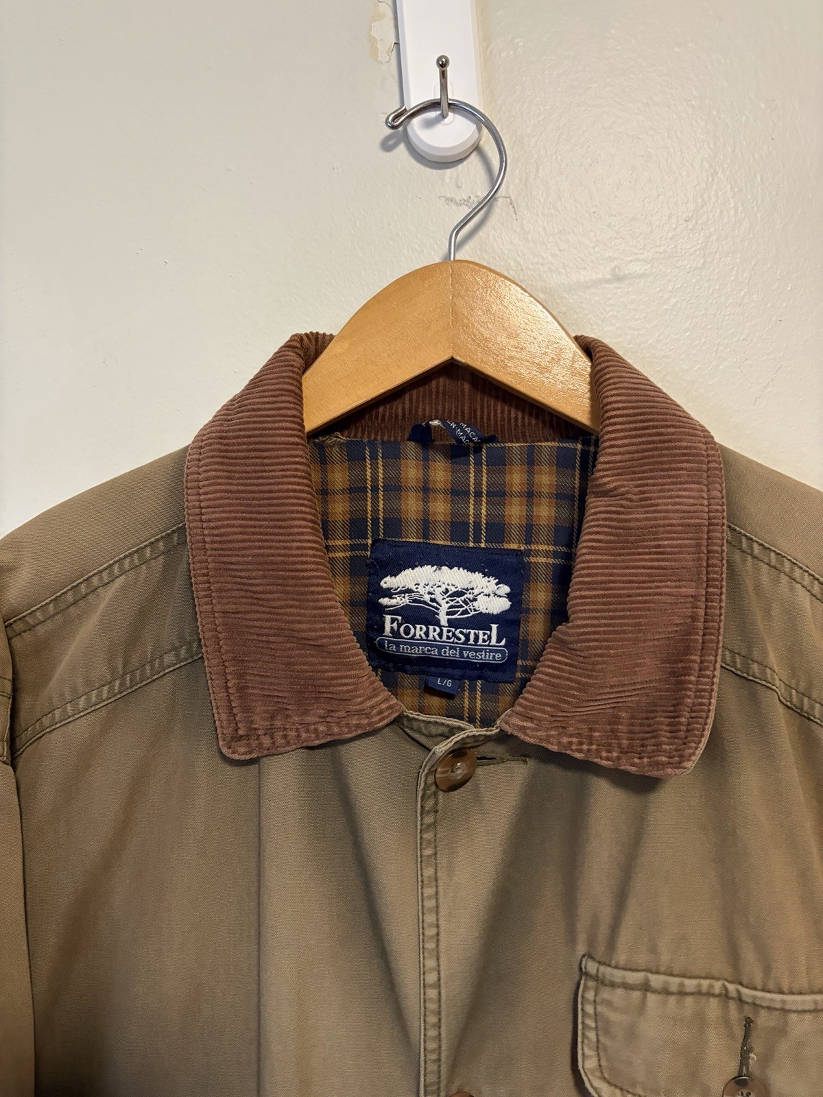 Vintage 90s Sun Faded Green Chore Barn Coat Field Jacket Flannel Lined Large