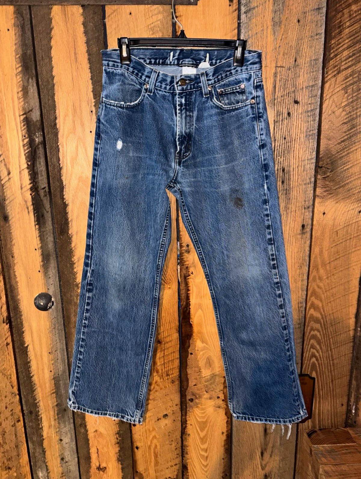 VTG Harley Davidson Blue Denim Straight Fit Jeans Medium Wash Distressed 32/32
