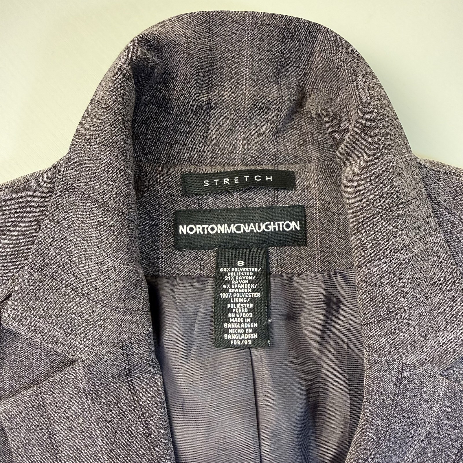 Vintage Y2K Norton McNaughton Stretch Blazer 8 Dark Academia Pinstripe Corpcore