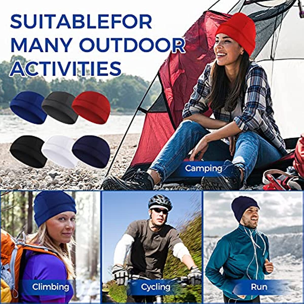 Moisture Sweat Wicking Cooling Bald Dome Skull Cap Helmet Liner Sport Beanie Hat