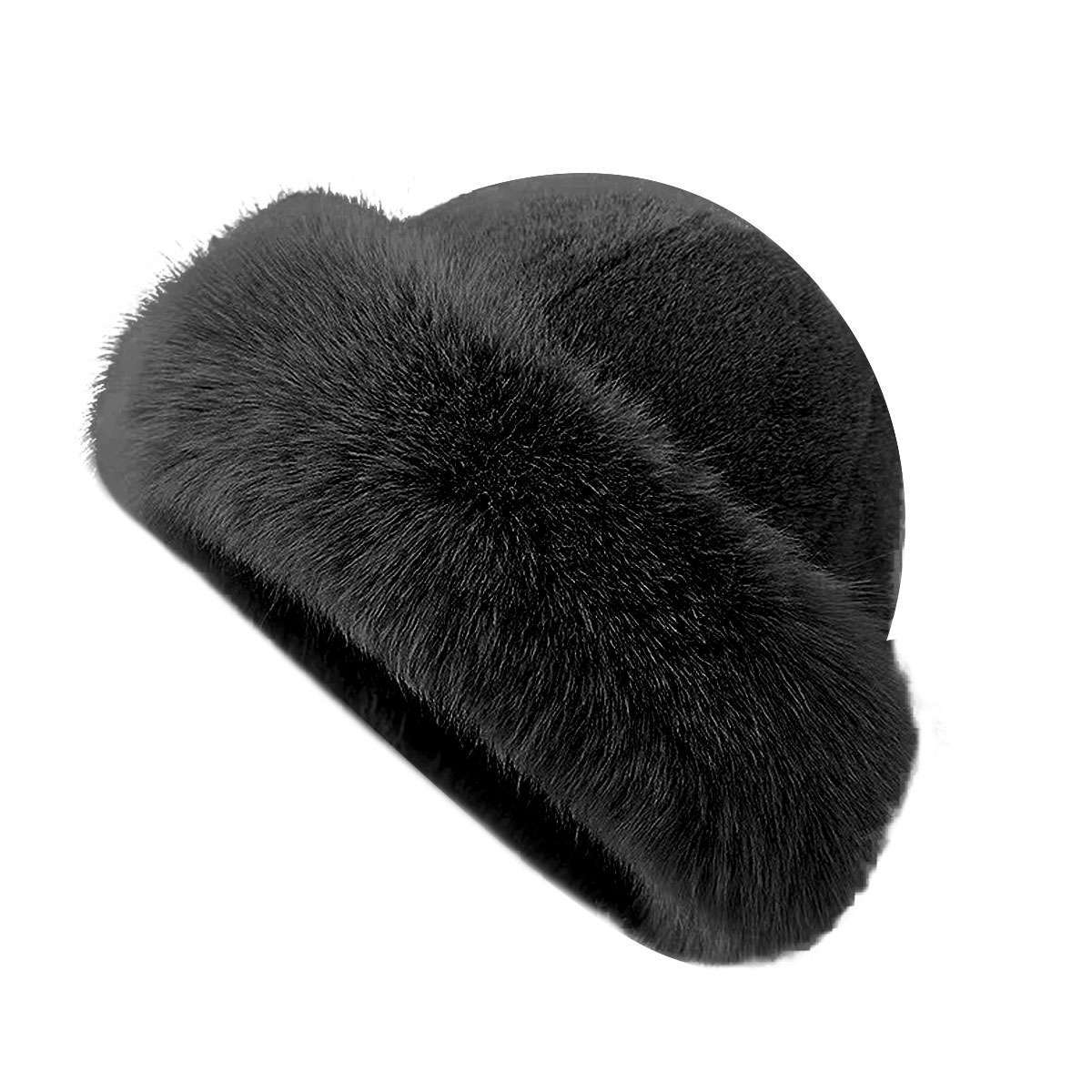 Fluffy Fur Fisherman Hat Women Winter Plush Ear Protection Cap Windproof Warm