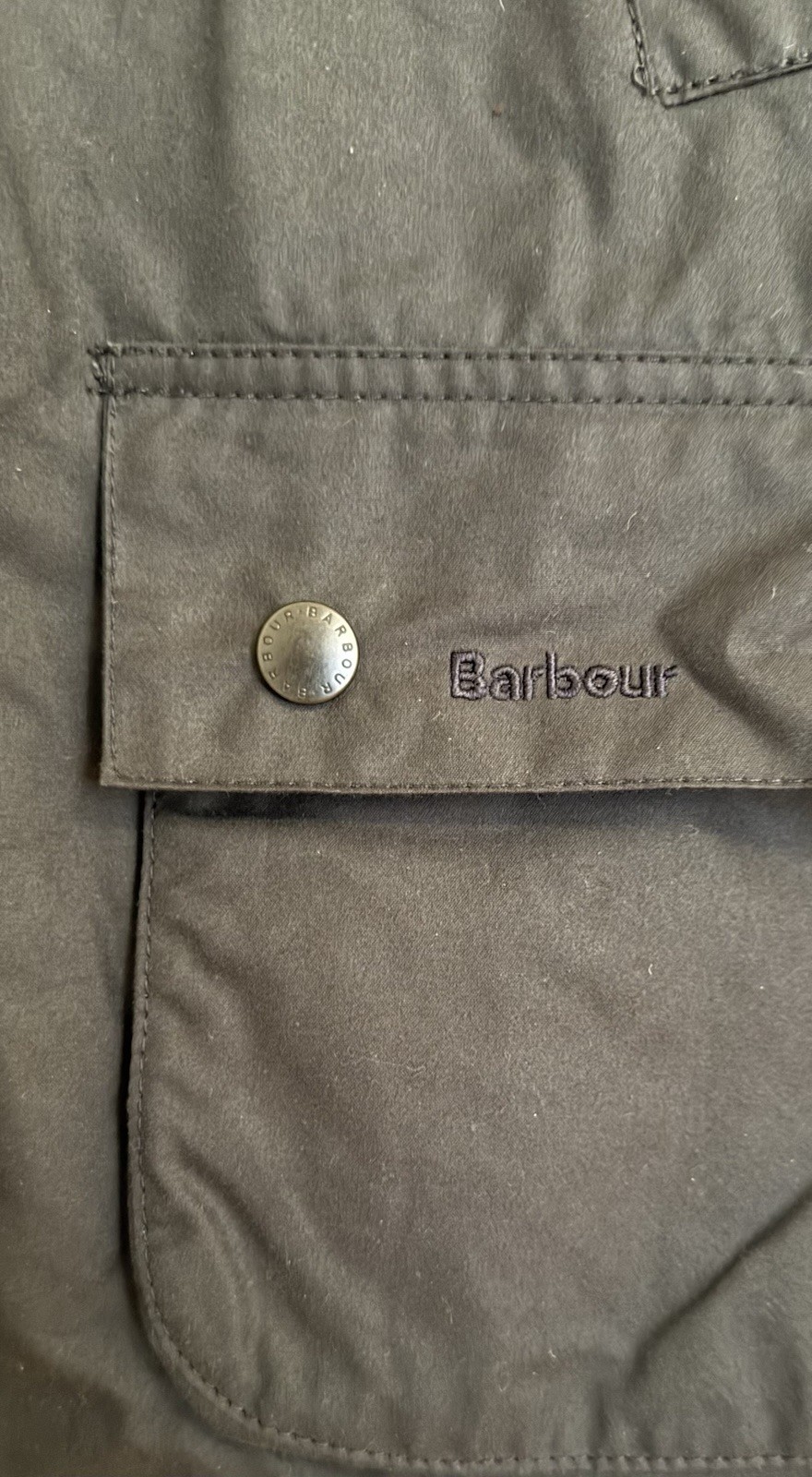 Barbour Men’s Black Wax Jacket Lined Tartan, Zip/Button Closure Size L