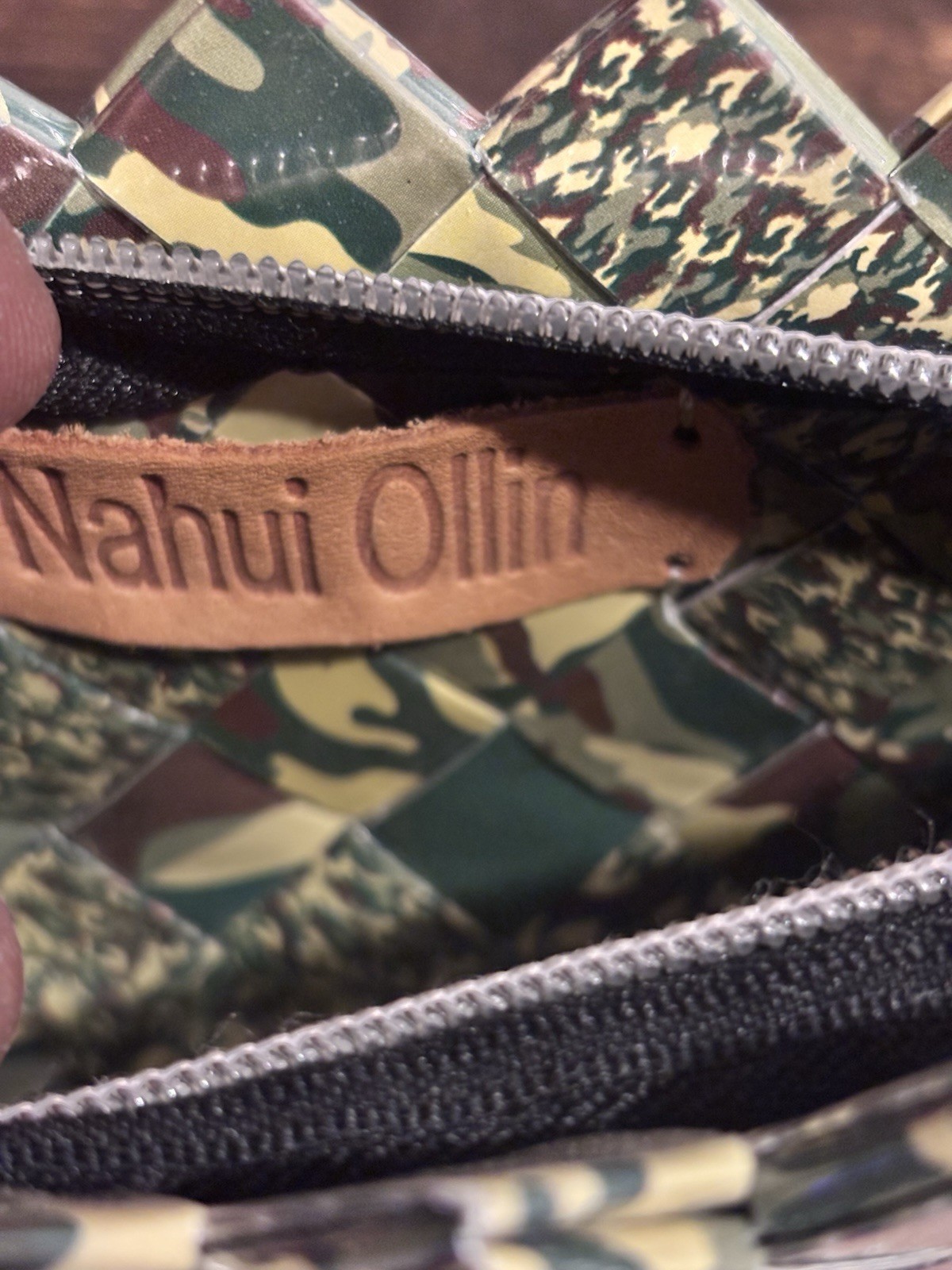 Nahui Ollin Candy Wrapper Clutch Camo Camouflage Wristlet Bag