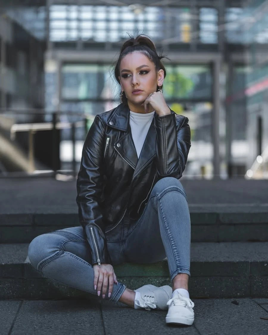 Premium Handmade Black Genuine Leather Jacket Women’s Apparel XS to 2XL