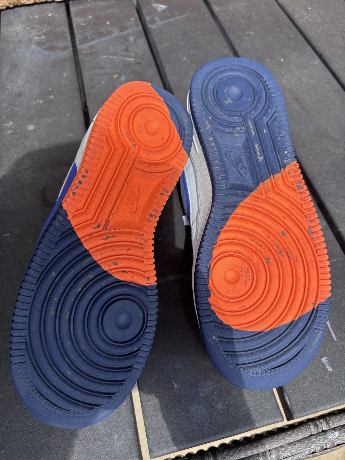 Nike Air Force 1 – Youth 3.5Y – Multi‑Color Blue/Orange/White – Good Condition
