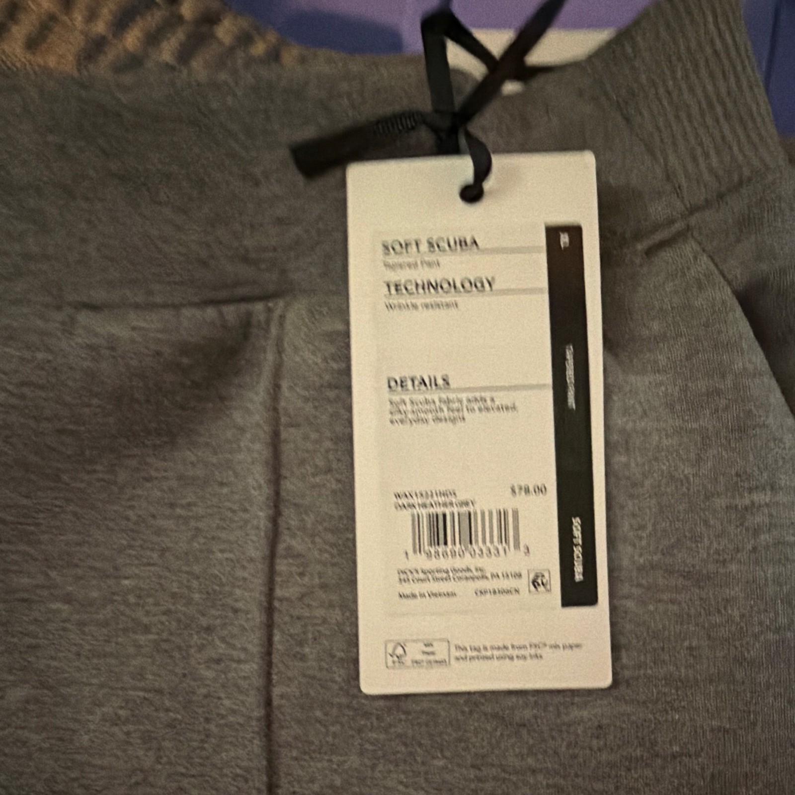 Calia Soft Scuba DK Heather Gray Jogger Pants Women’s Size L Drawstring Pockets