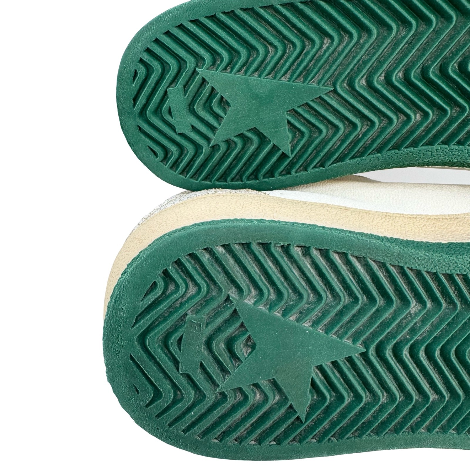 Golden Goose Ball Star White and Green Sneaker Size 41