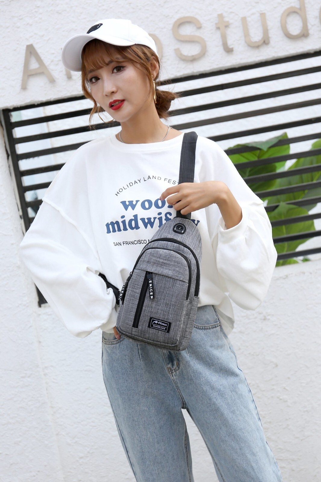 Fashion Lightweight Waterproof Cross Body Bag MediumCapacity Sport Hik-Deep Blue