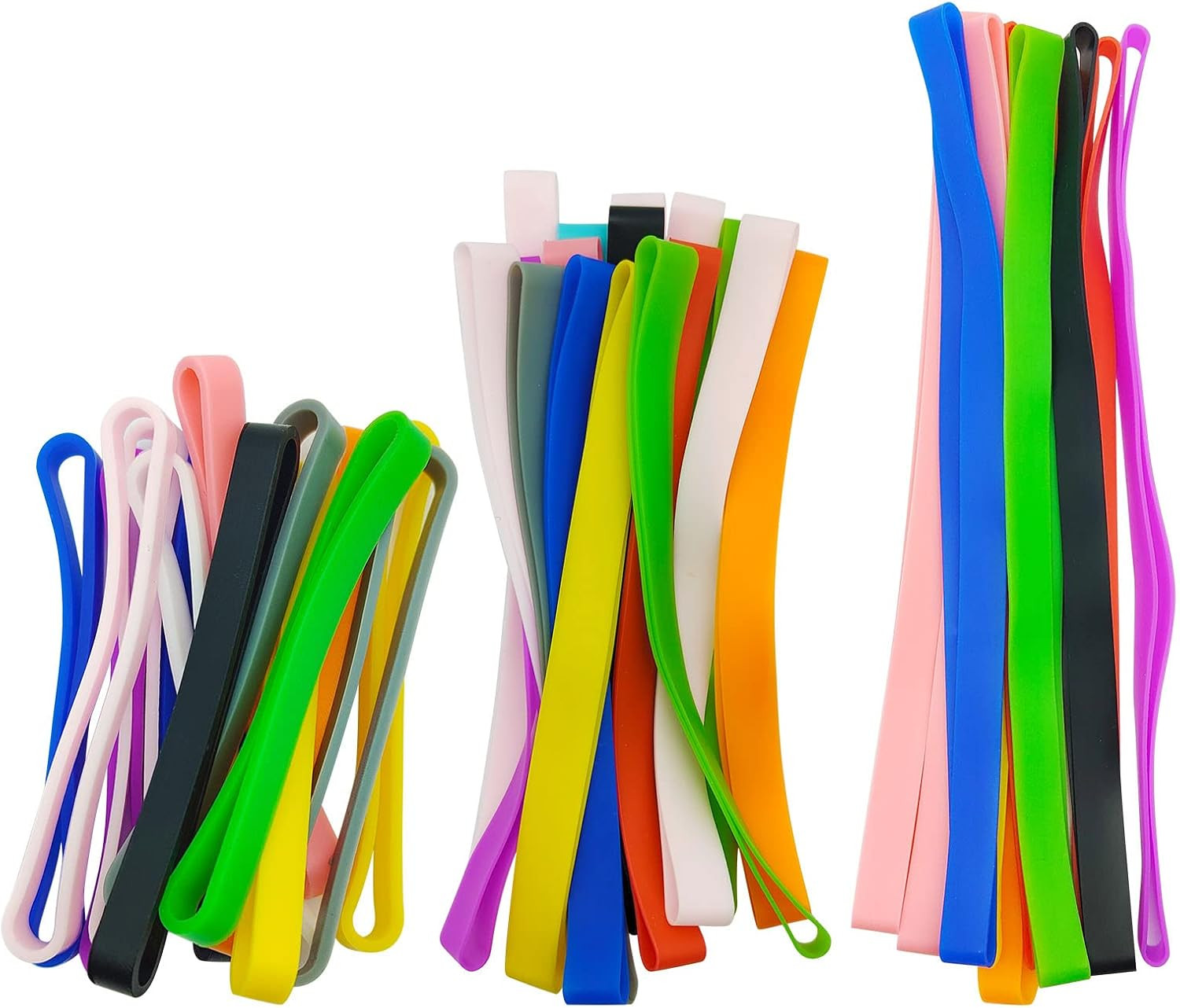 40pcs Silicone Rubber Bands Colorful Elastic Rubber Wrapping Bands Assorted C…