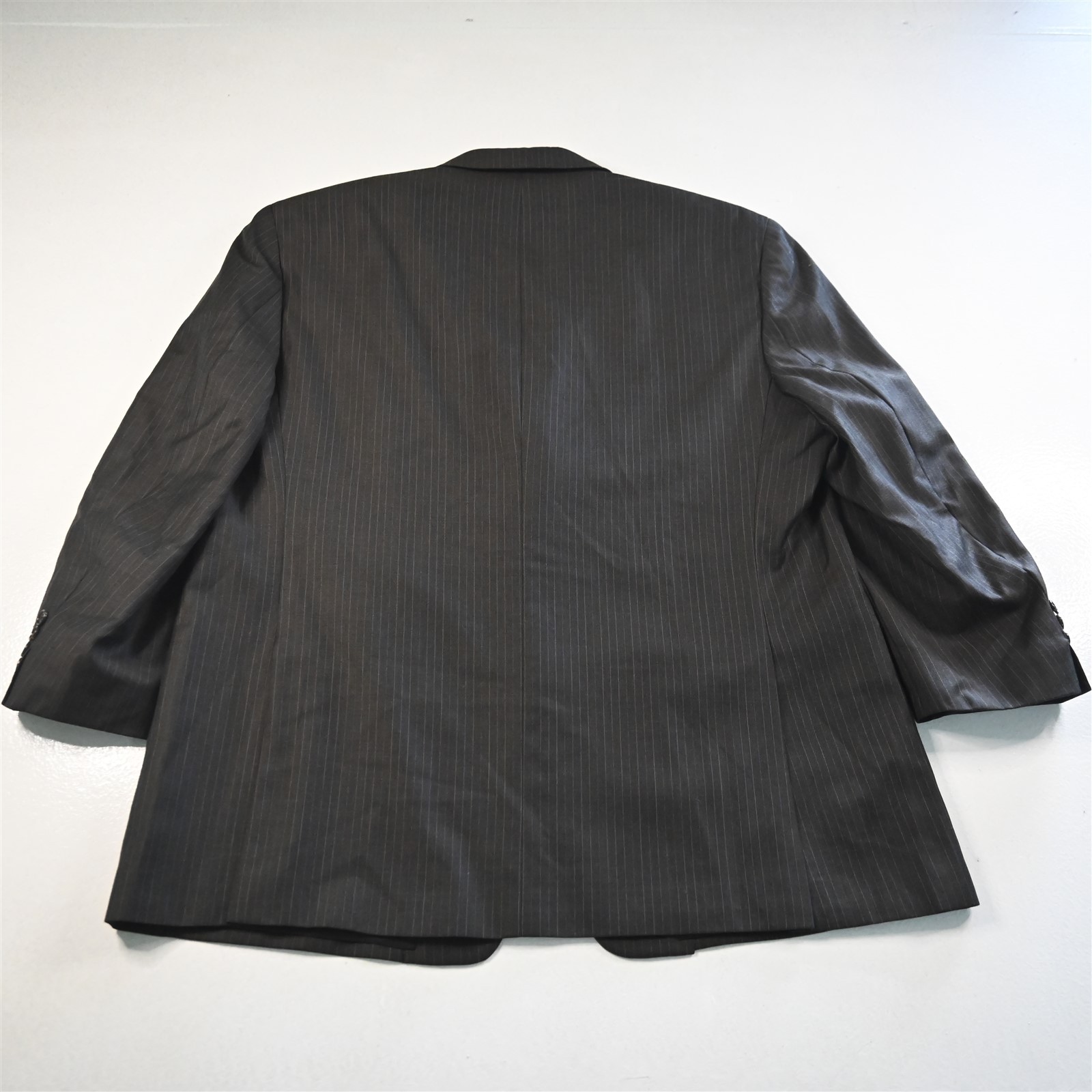 Vitale Barberis 48R 40×29 Brown Striped Super 110s Wool Mens Jacket Pants Suit