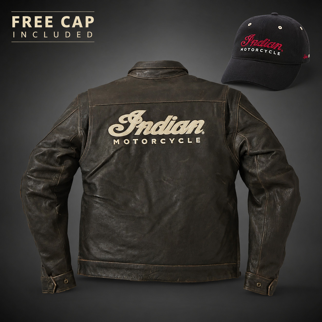 Indian Motorcycle Leather Jacket Vintage Racer Style Genuine Biker Riding Jacket