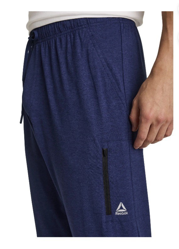 Reebok Men’s L Legacy Slim Jogger Pants Ribbed Cuff Medieval Blue Heather (HC)