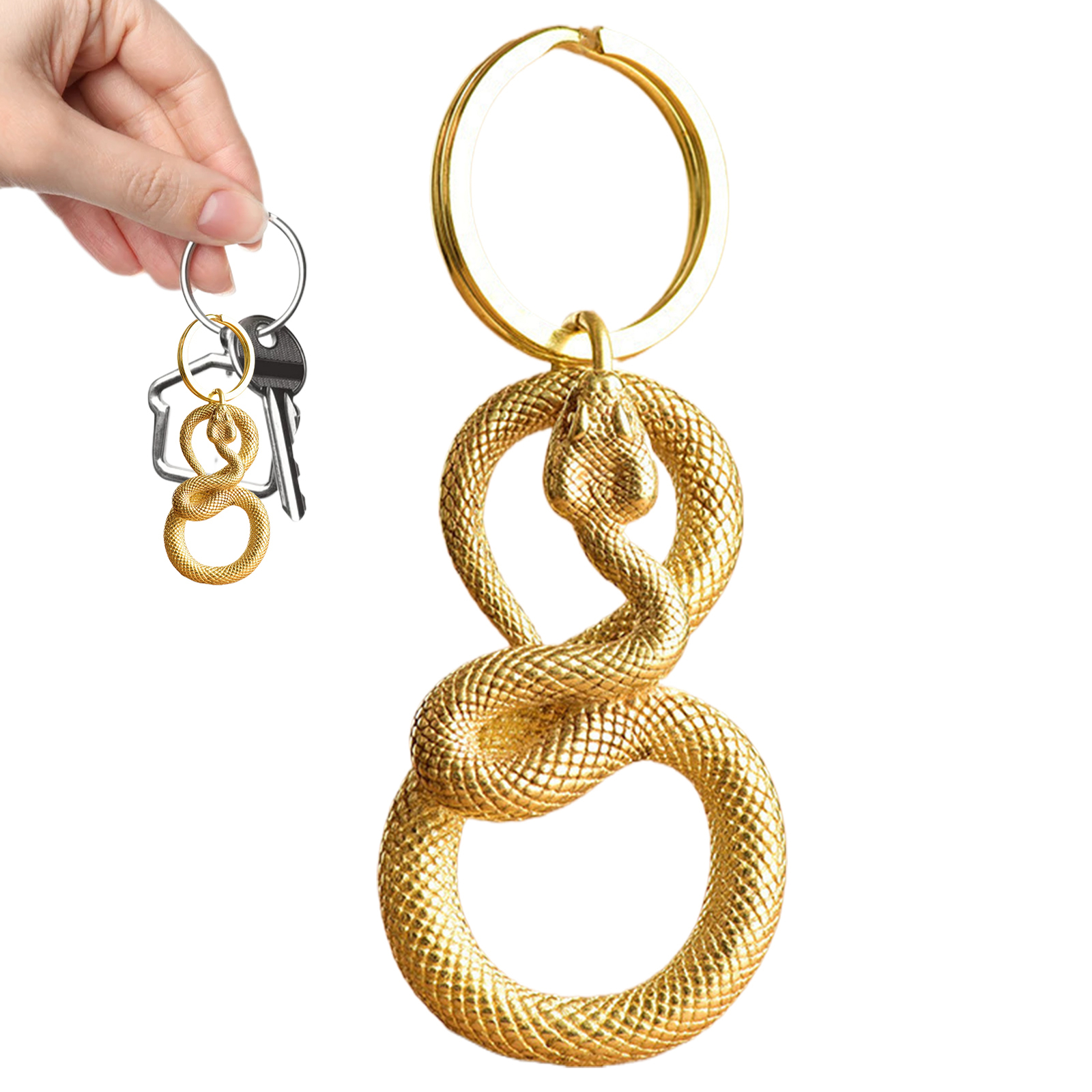 Brass Animal Snake Ornament Key Ring 2025 Chinese Snake Year Hangable Ornament