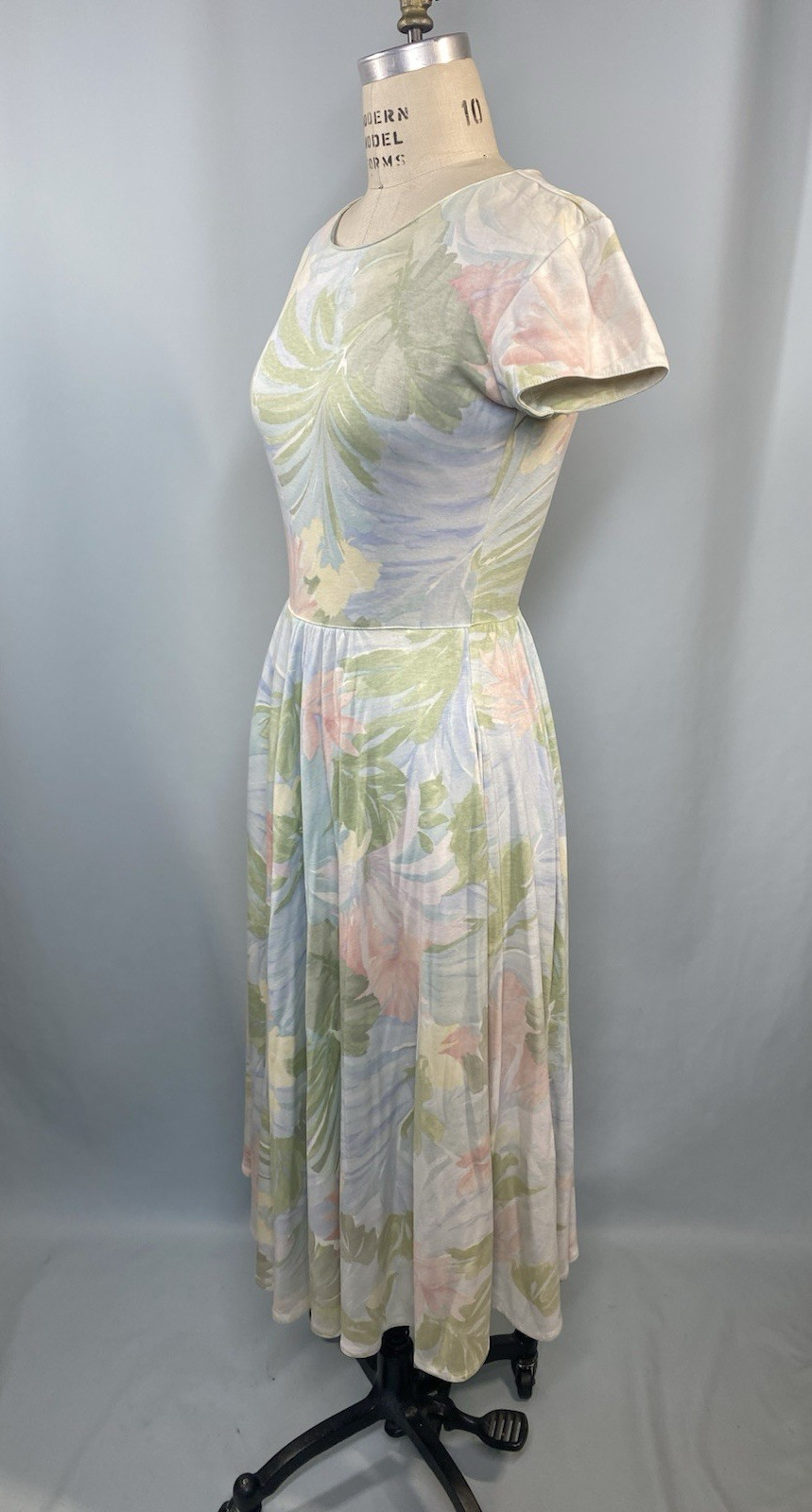 Vintage Dress SIZE SMALL floral long classic 80s 90s CAROL ANDERSON pastel