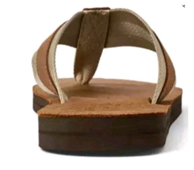 Polo Ralph Lauren Men’s Leather FLIP FLOPS BROWN & NAVY Sandals 8,9,10,11,12,13