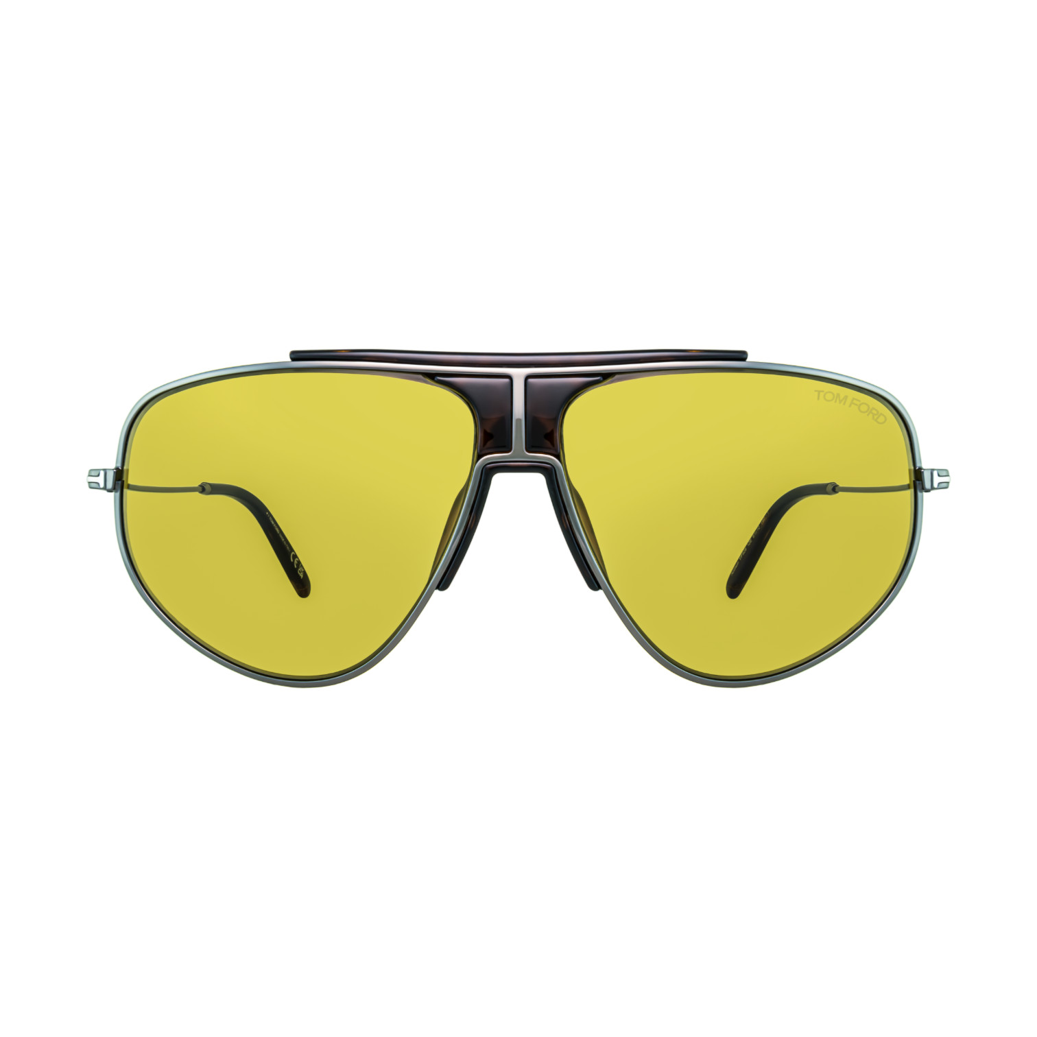 Tom Ford Addison TF928 12E 61 Pilot Sunglasses Ruthenium Havana Brown Men