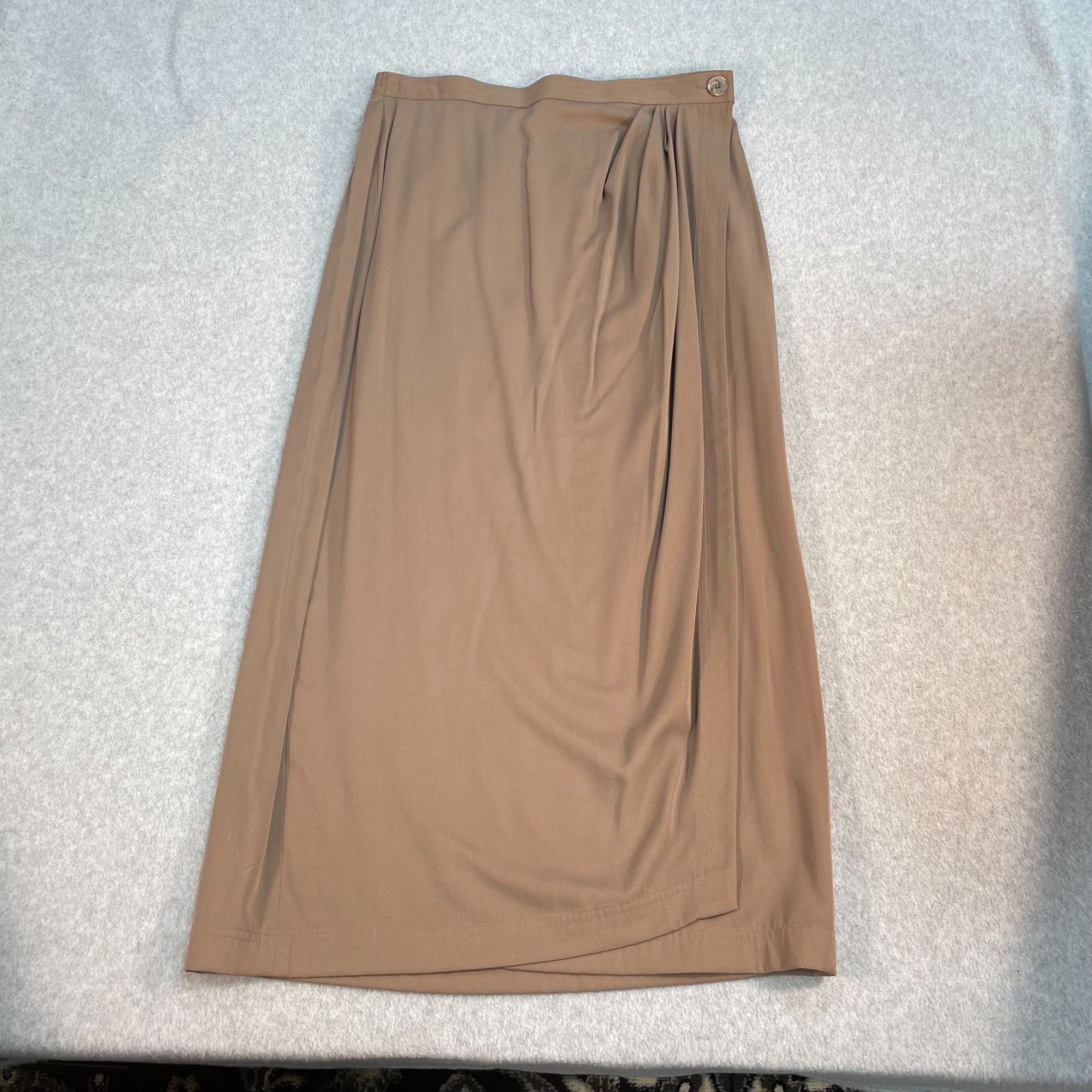 Evan Picone Sport Vintage Wrap Skirt Women’s L Brown Mocha 90’s Preppy Midi