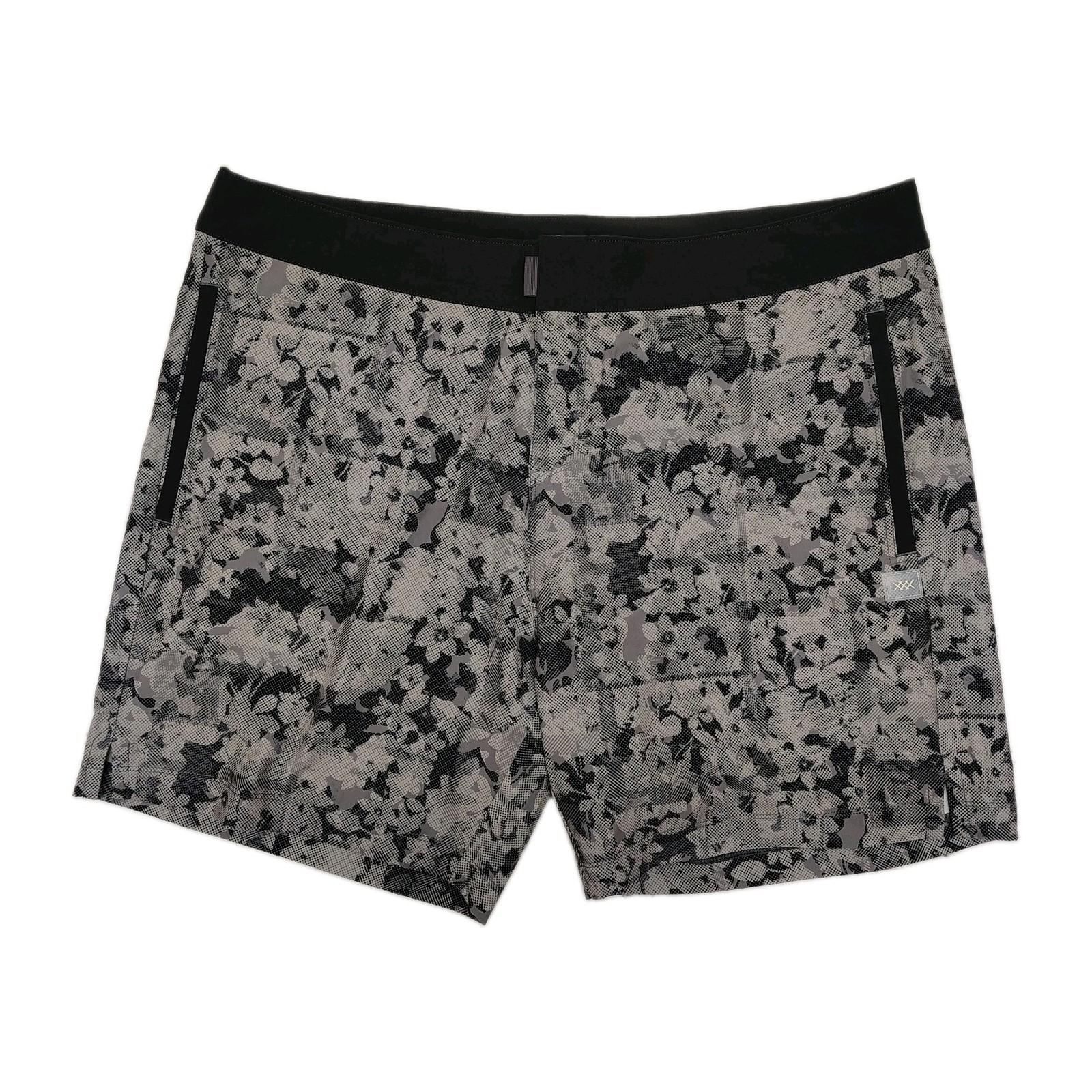 Rhone Point Break Lined Board Shorts Mens 36 Gray Digi Camo Leaf AOP Swim Trunks