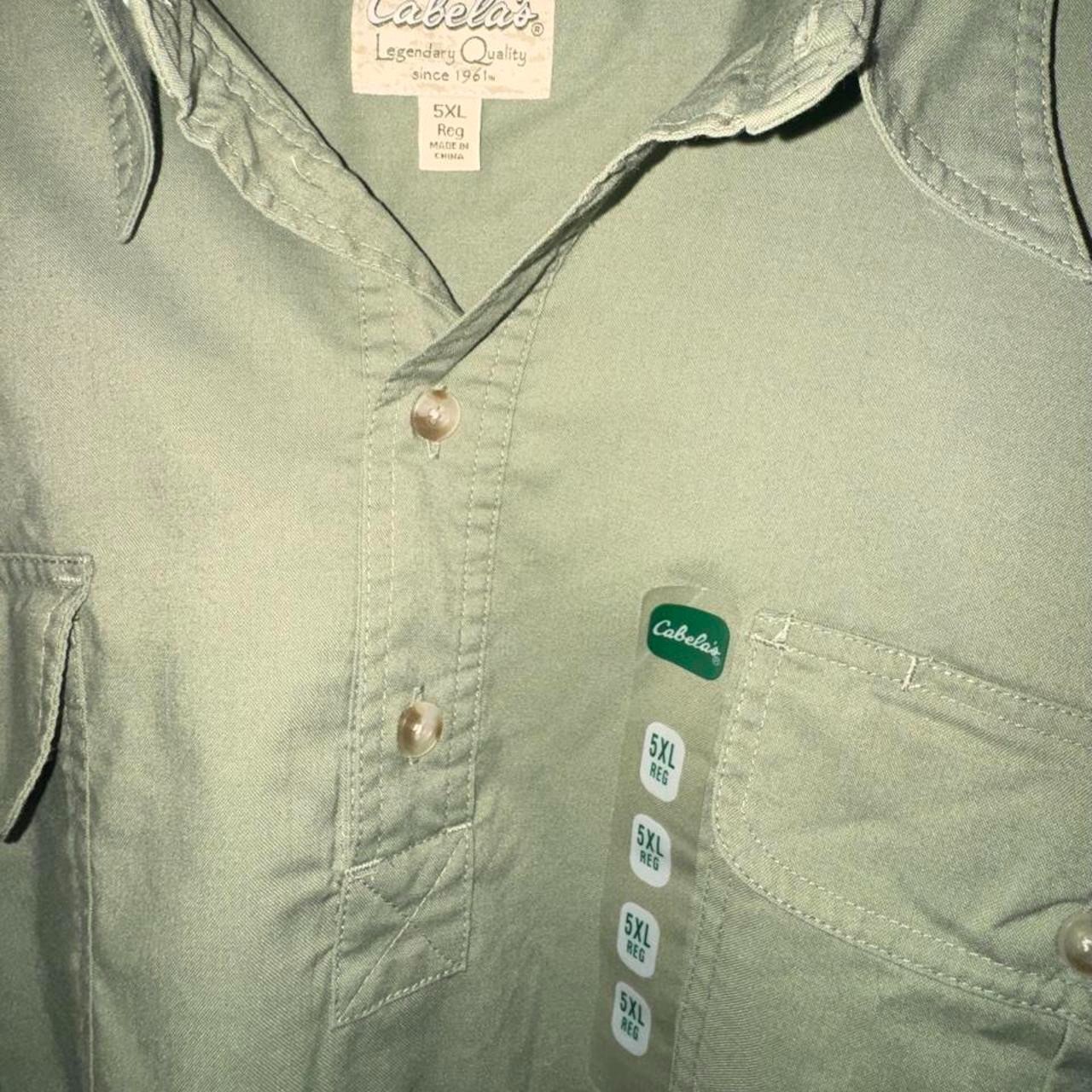 Cabela’s Outdoor Gear Casual workwear green Shirt Size 5XL Men all cotton